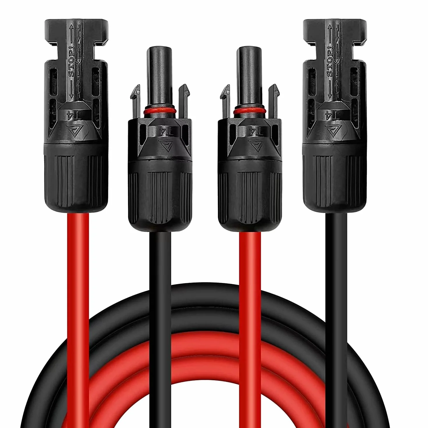 Solarkabel 4mm²/6mm², Solarkabel Verlängerung 1/2/3/5/10M, Solarkabel Verlängerungskabel(Rot/Schwarz) (4mm²3M)