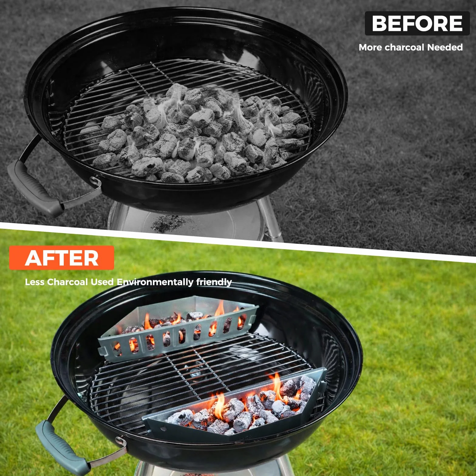 QuliMetal Char-Basket Paniers à Charbon pour Weber 7403 – Compatible BBQ 47,6 & 67 cm, Lot de 2