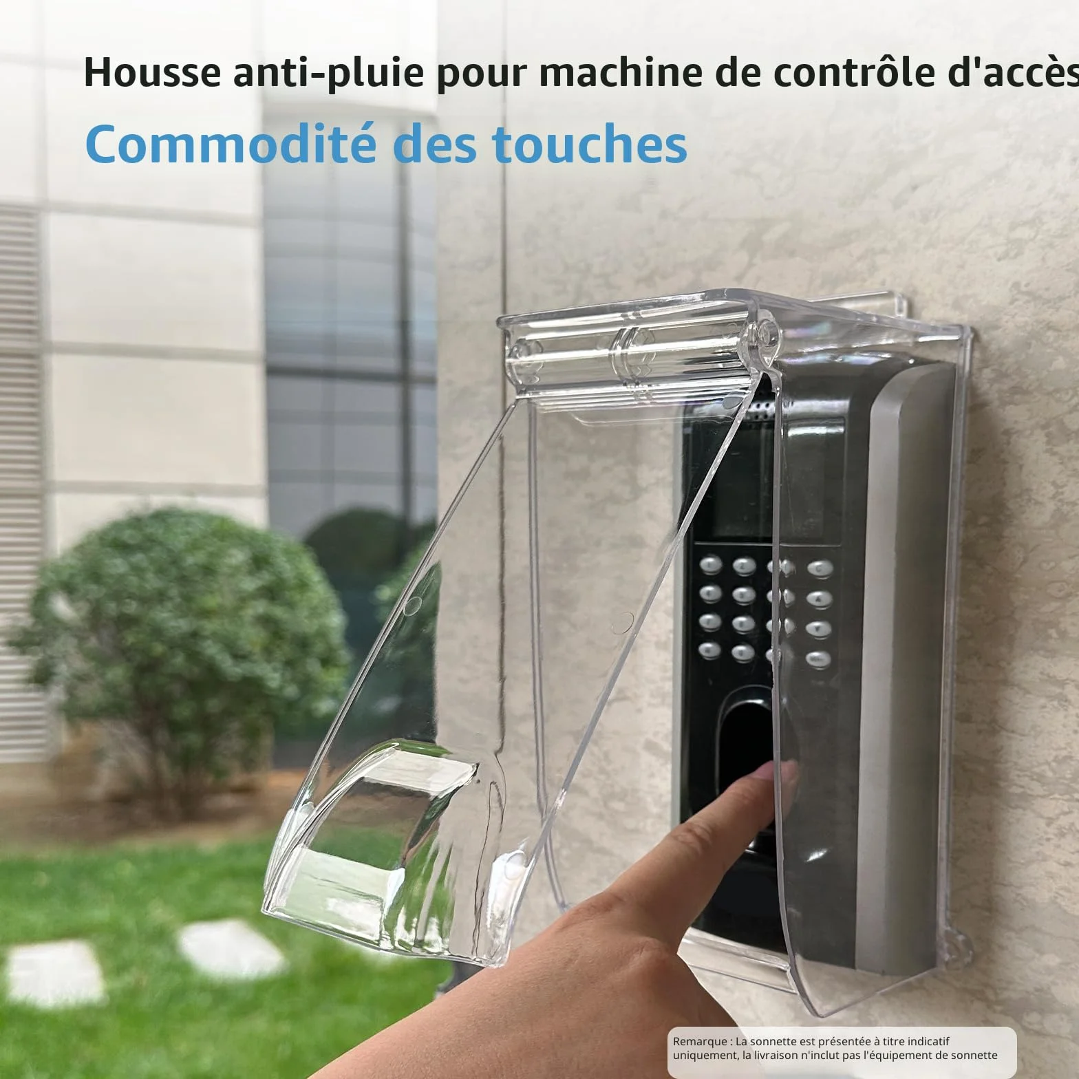 Couvercle à rabat transparent pour sonnette de porte, protection contre la pluie, compatible Ring