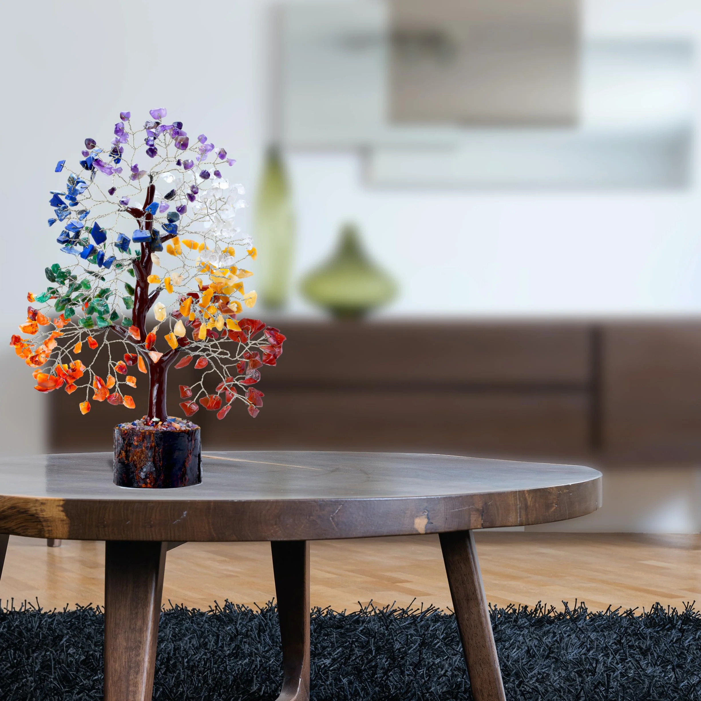 Arbre de vie 7 chakras Bonsaï en cristal fait à la main Décoration spirituelle