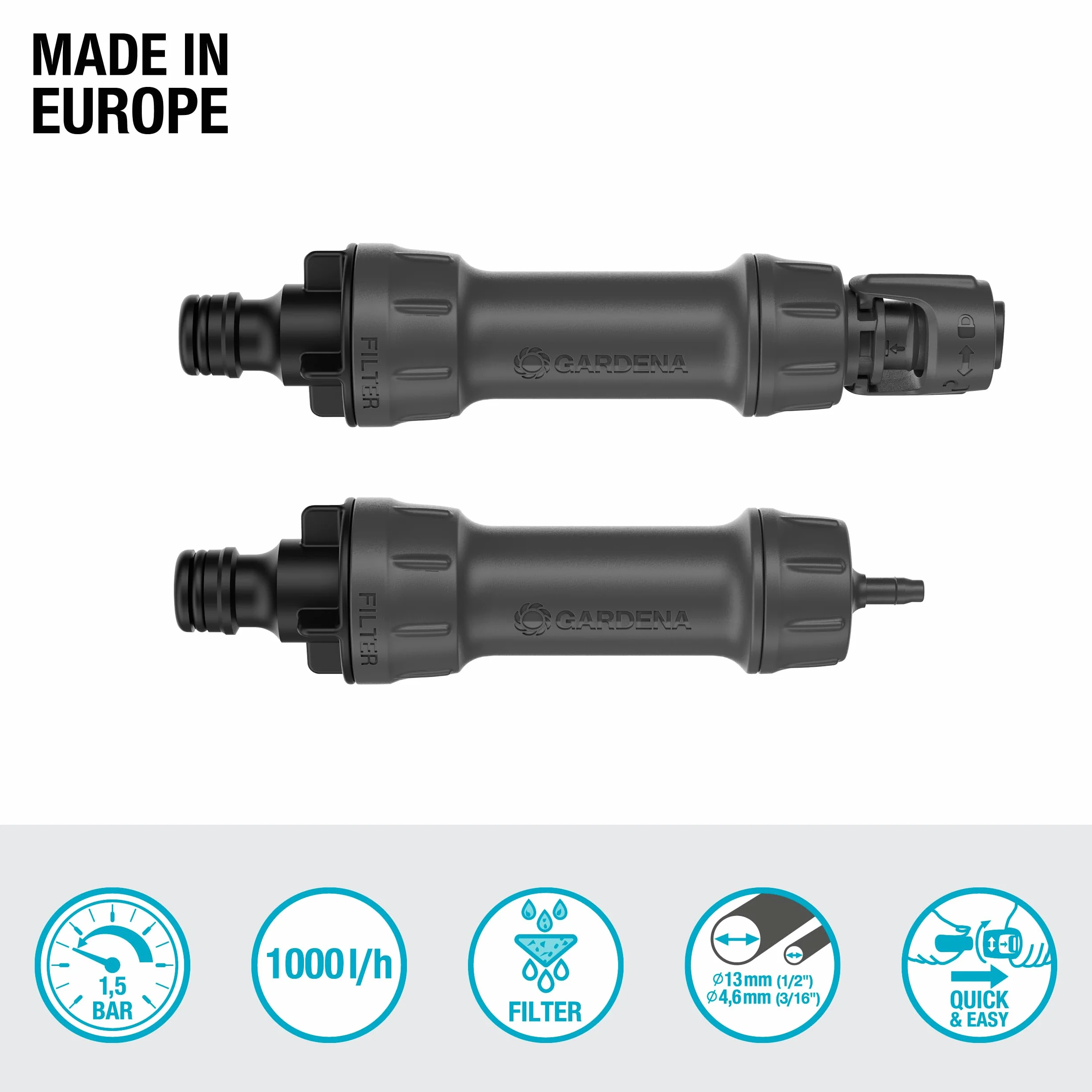 Gardena Micro-Drip System Basic Device 1000 Module de démarrage pour arrosage automatique réduction de pression filtre eau 13333-20
