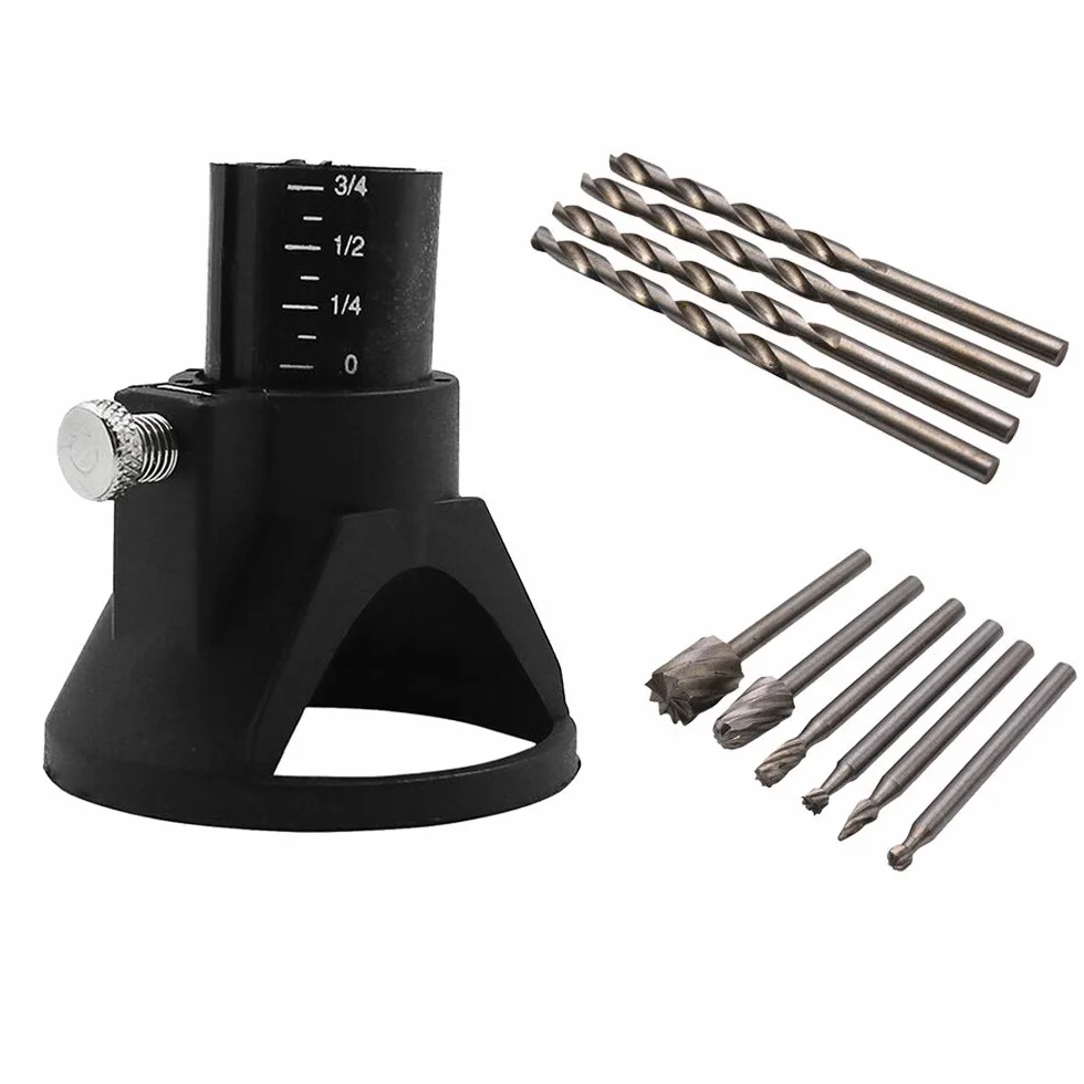 Kit de Découpe pour Outils Multiples Ensemble de Fraises Multifonctions pour Dremel Outil Rotatif avec 6pcs Fraises Rotatives HSS et 4pcs Foret Hélicoïdal