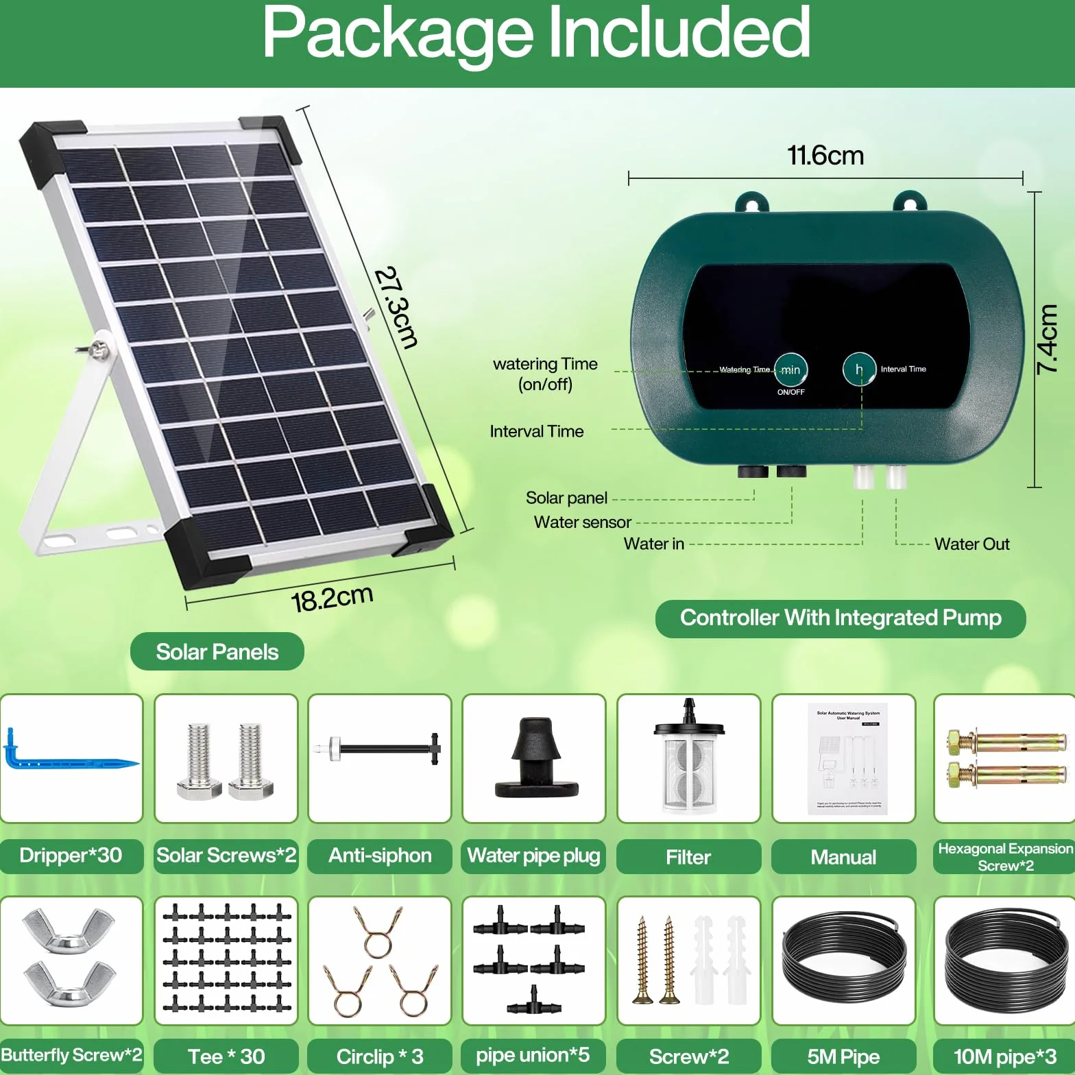 Kit D'irrigation Goutte à Goutte Automatique Solaire, Système Arrosage Jardin avec Tuyau 35M