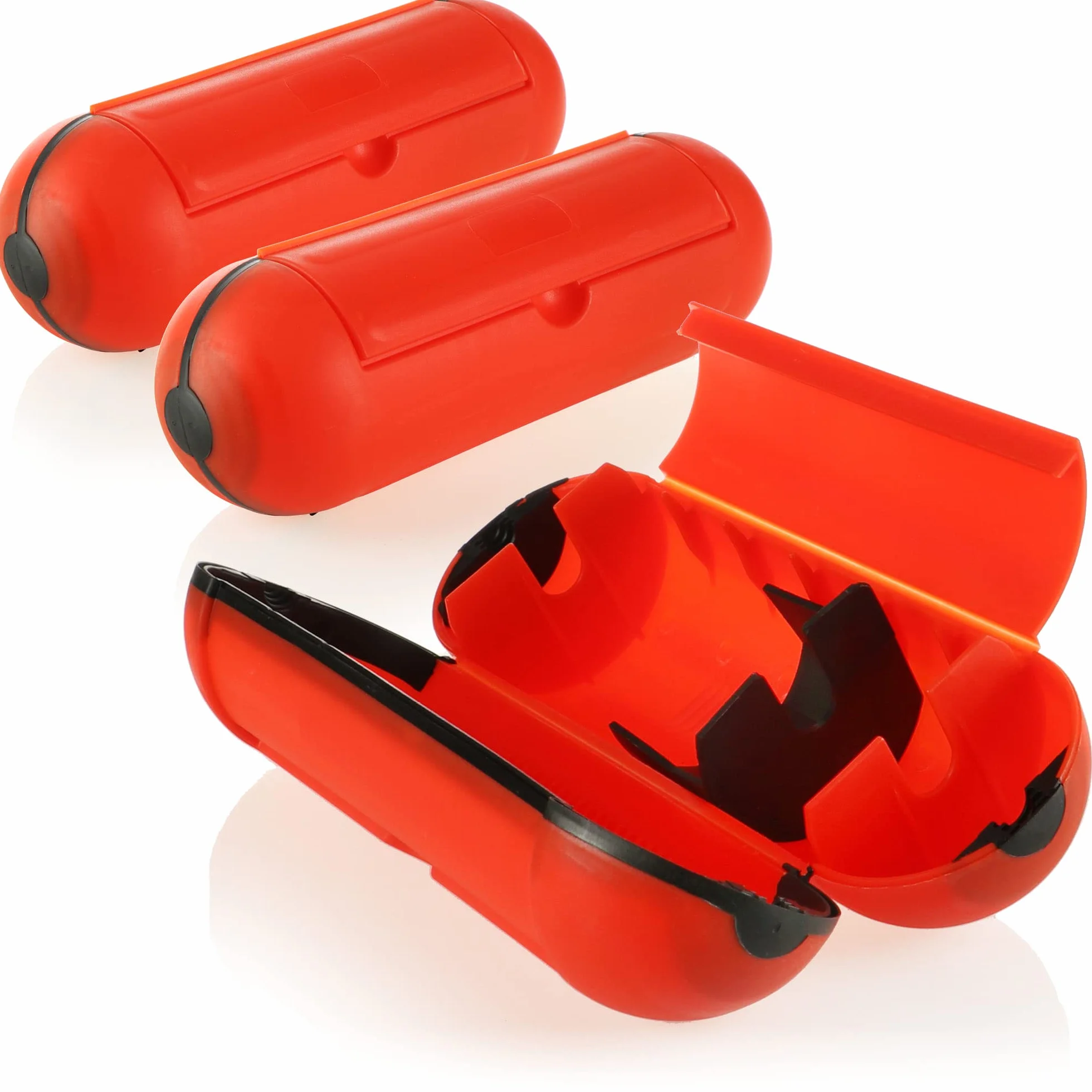 COM-FOUR® 3x boîtier de protection pour connexion enfichable, boîtier de protection pour usage intérieur et extérieur, capsule de protection pour rallonge, sécurité pour fiche et prise Schuko (Orange)