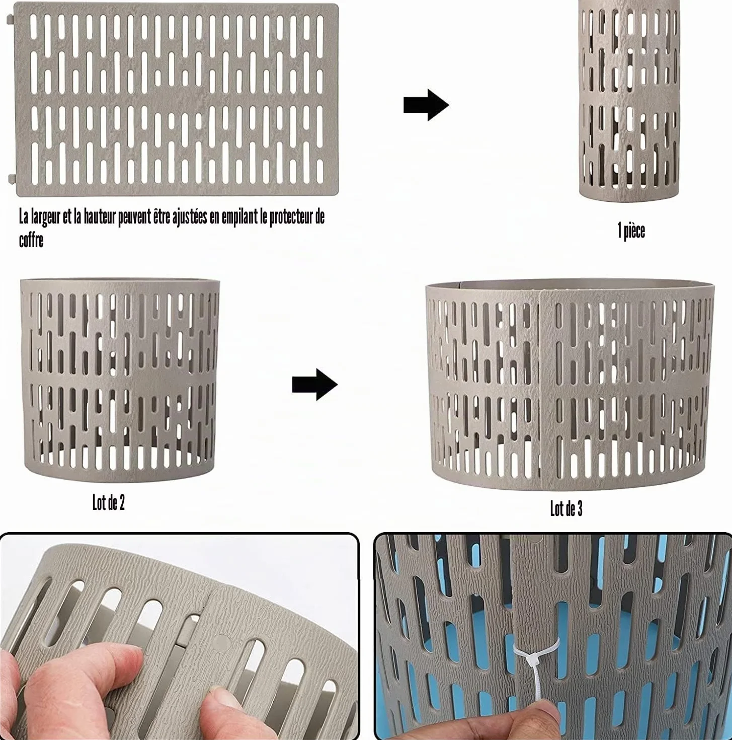 LATERN 8 Pièces Protecteurs de Plantes et Troncs d'Arbres, 20cm Garde d'Arbre en Plastique Maille Extensible avec Crochets de Verrouillage