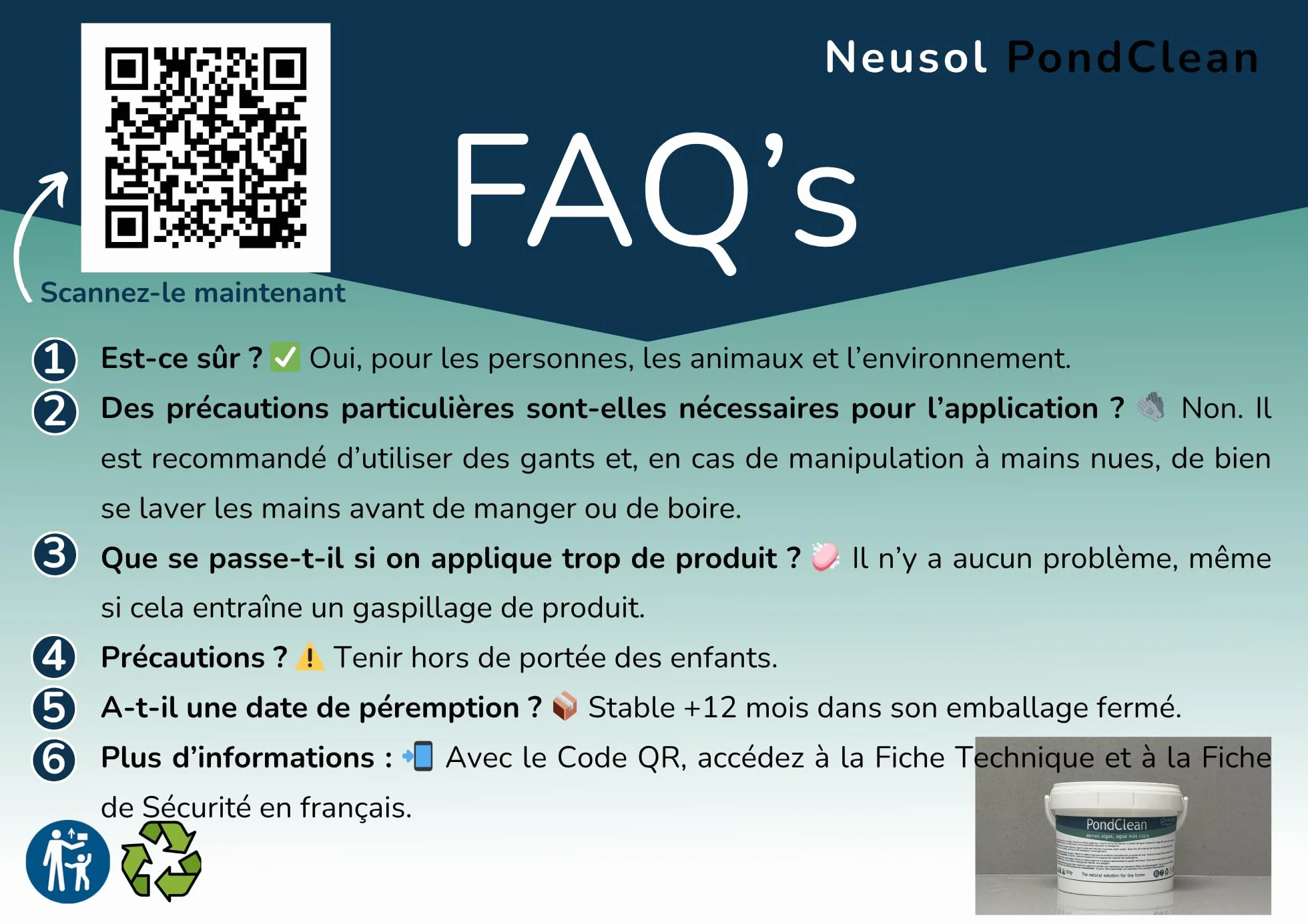 PondClean Traitement Biologique préventif pour bassins lacs fontaines contrôle algues eau verte clarifie réduit boues odeurs