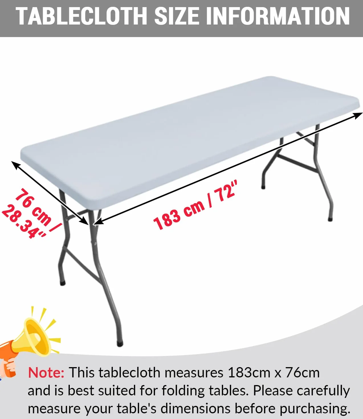 Morbuy Nappe Rectangulaire 183 x 76 CM avec Bord Élastique, Gris Nappe de Table Anti Tache pour Extérieur