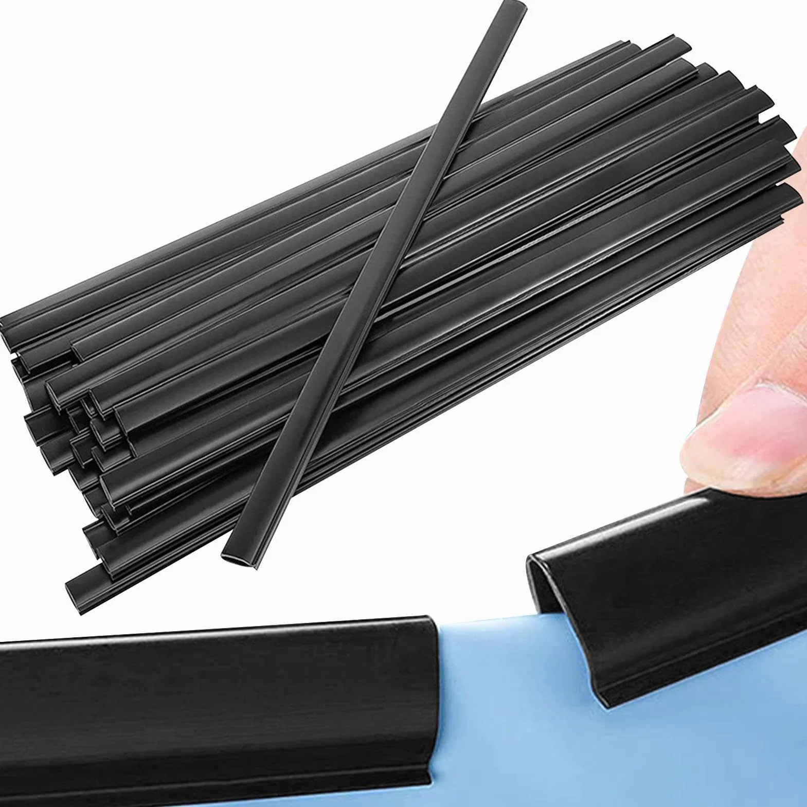Bandes de margelle PE 61 cm pour piscine creusée - Clips d'adaptation réutilisables