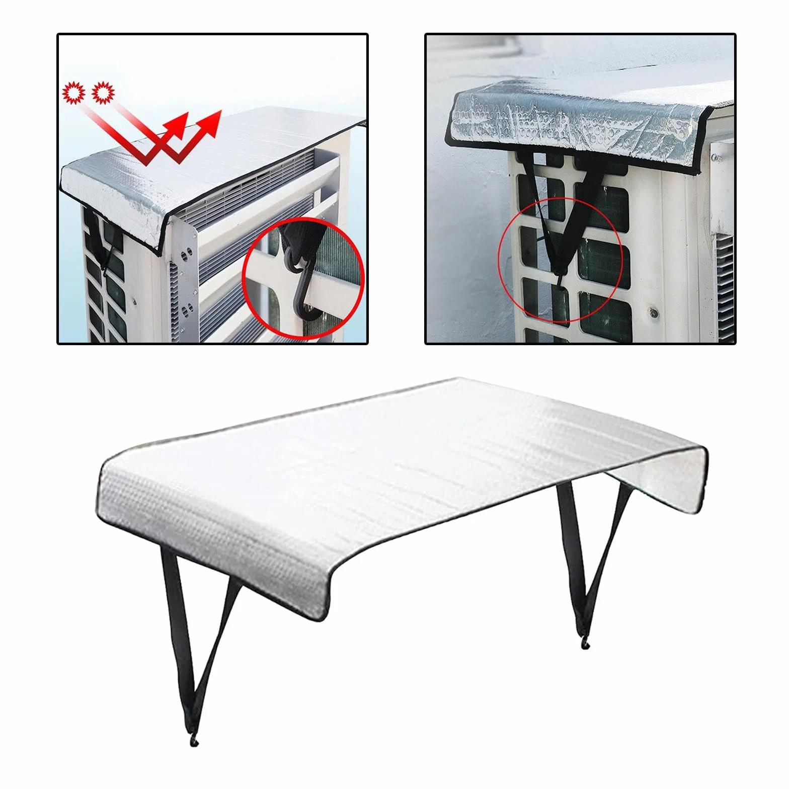 MagiDeal Housse de protection pour climatiseur extérieure, housse de pluie climatisation