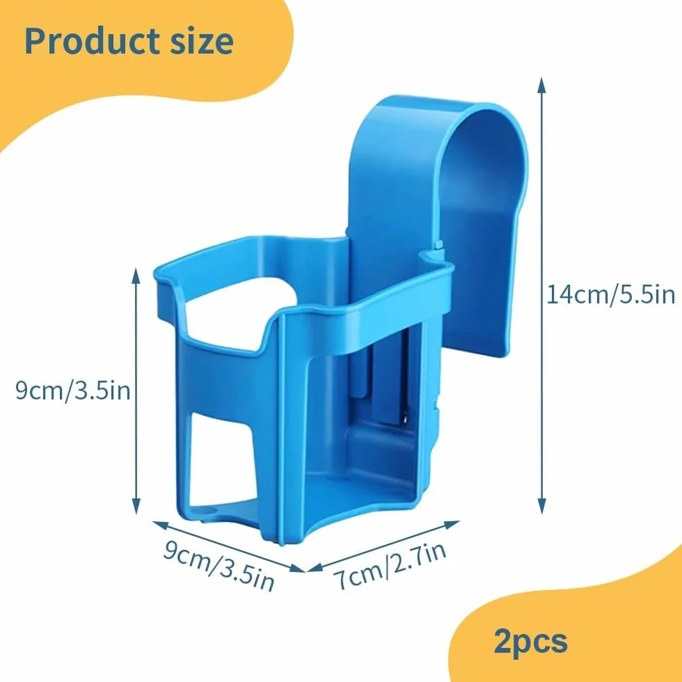 Porte Gobelet Piscine 2 Pièces Détachable Accessoire Hors Sol pour Boissons Fêtes D'été