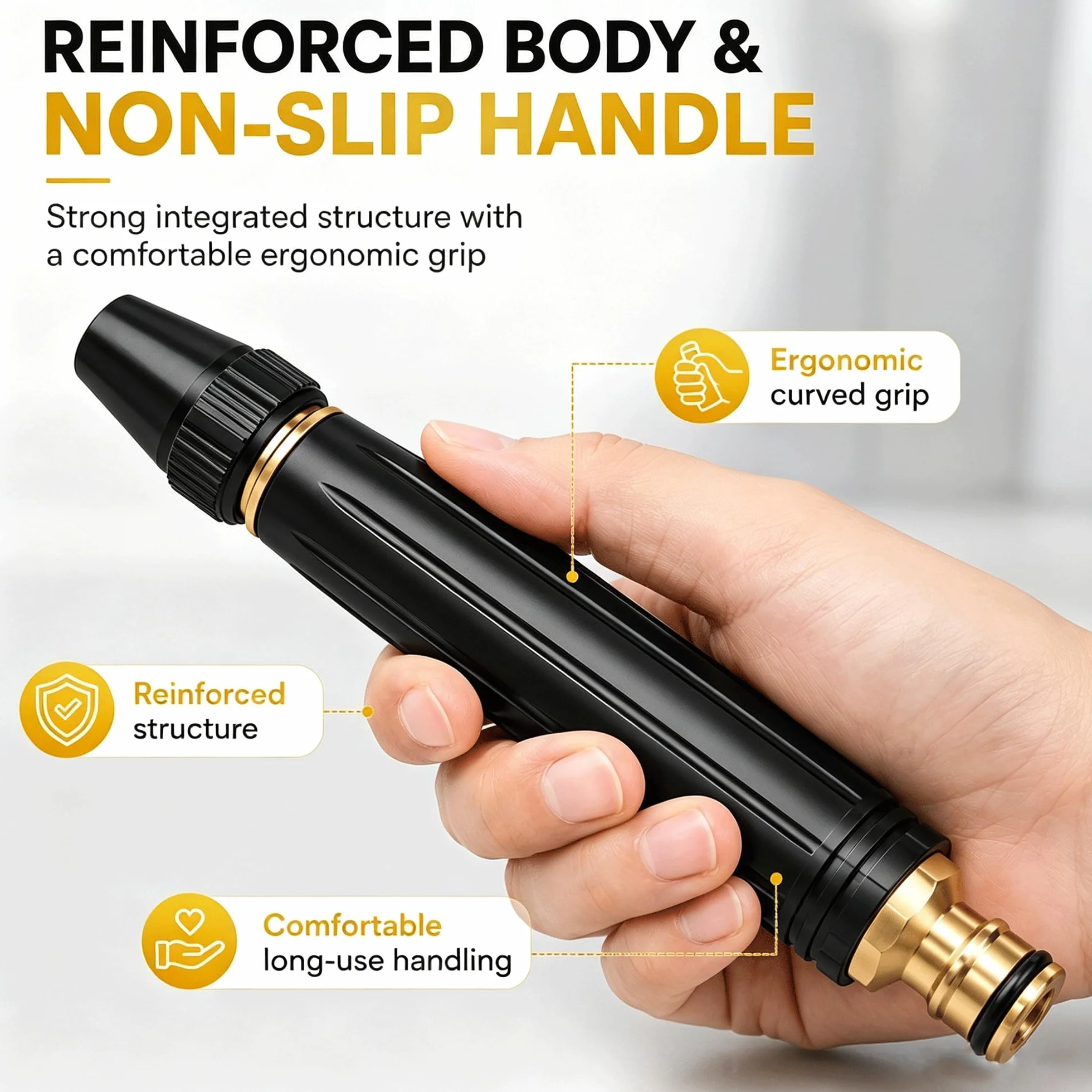Embouts de Tuyau d’Arrosage Haute Pression, Pistolet Arrosage Multifonction avec Buse Réglable pour Lavage Voiture