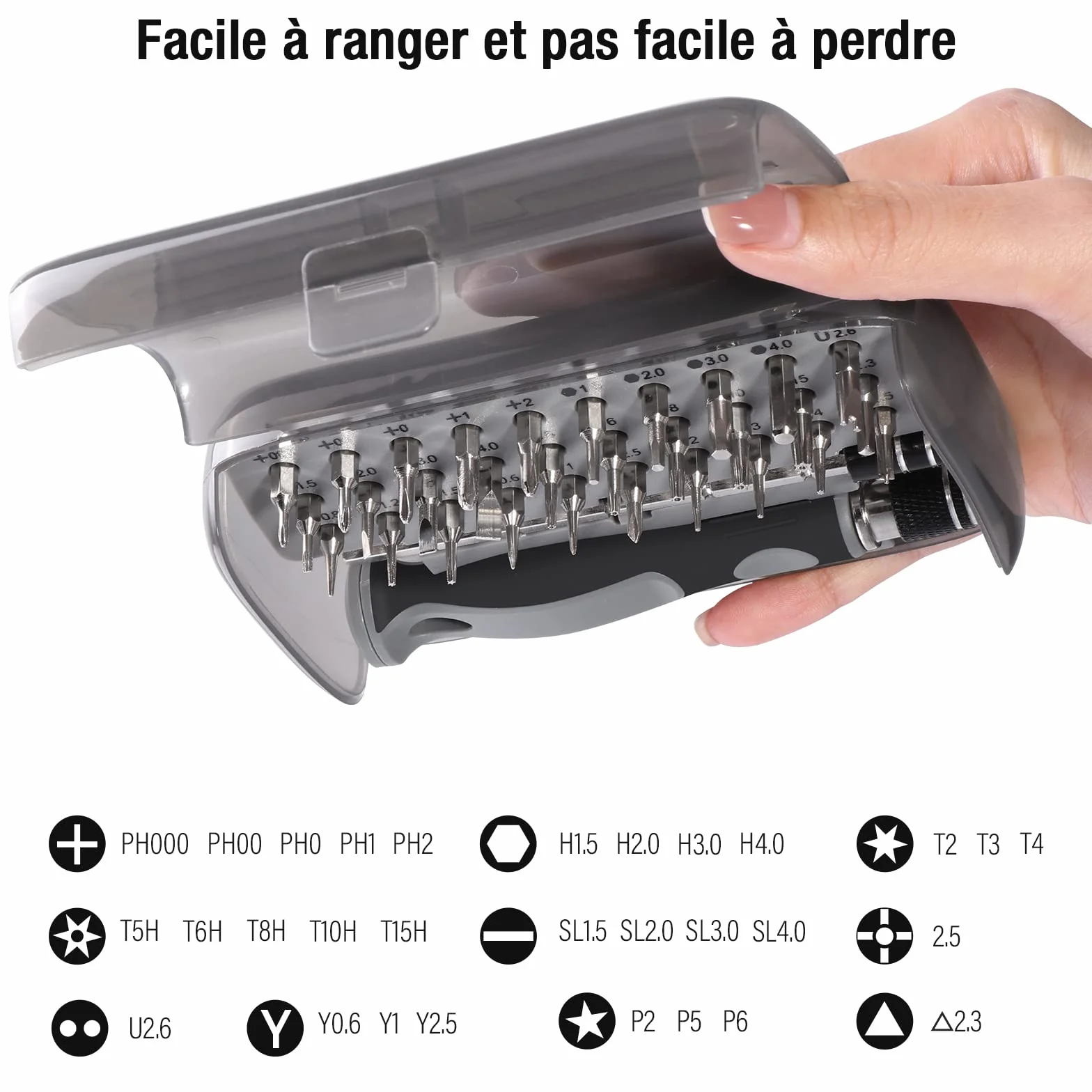 Vinabo Jeu Tournevis de Précision 32 en 1- Mini Set Tournevis Magnétique Bricolage Electronique de Réparation Kit, Outil Informatique pour PC, MacBook, iPhone, Lunettes, Montre, Smartphone