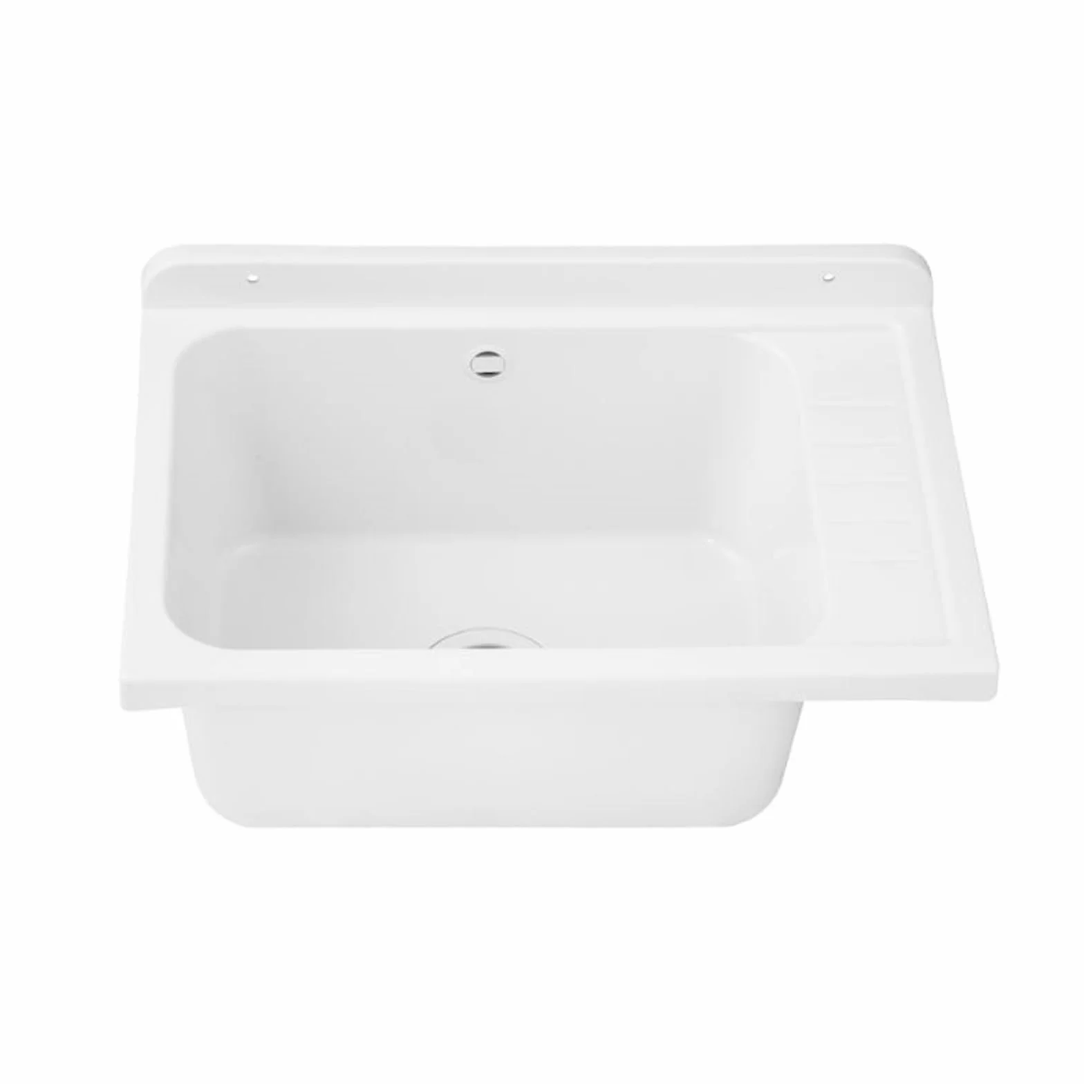 Bassin de vidage Évier Lavabo Bac à laver extérieur Blanc