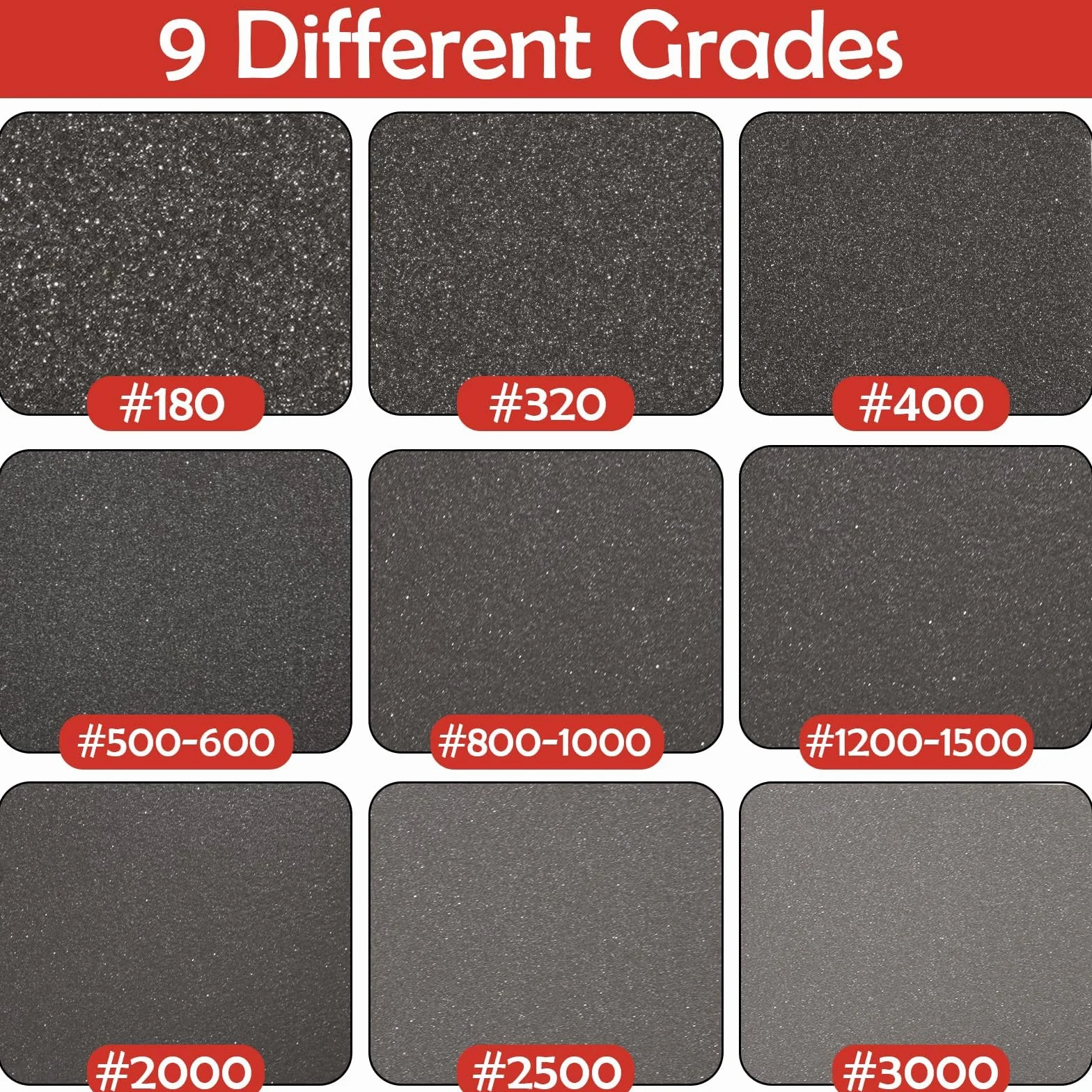 Lot de 28 éponges abrasives humides et sèches, grain 180-3000, polissage bois métal