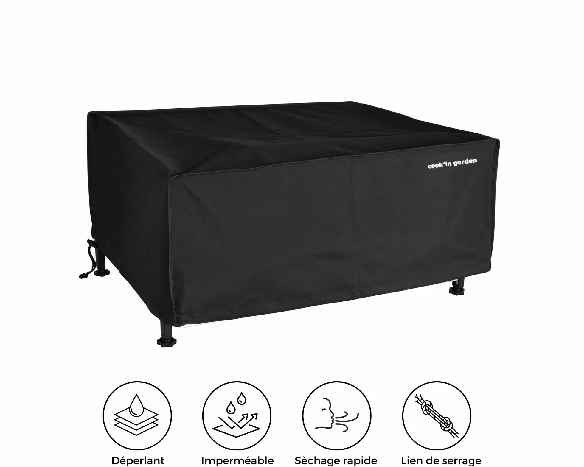 Housse de Protection Plancha Rectangulaire 69×59×21 cm Imperméable UV Intempéries