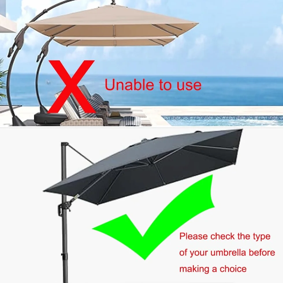 Housse De Rechange Parasol Déporté 2.5x2.5m 3x4m Toile Résistant Aux UV Green 4x3m