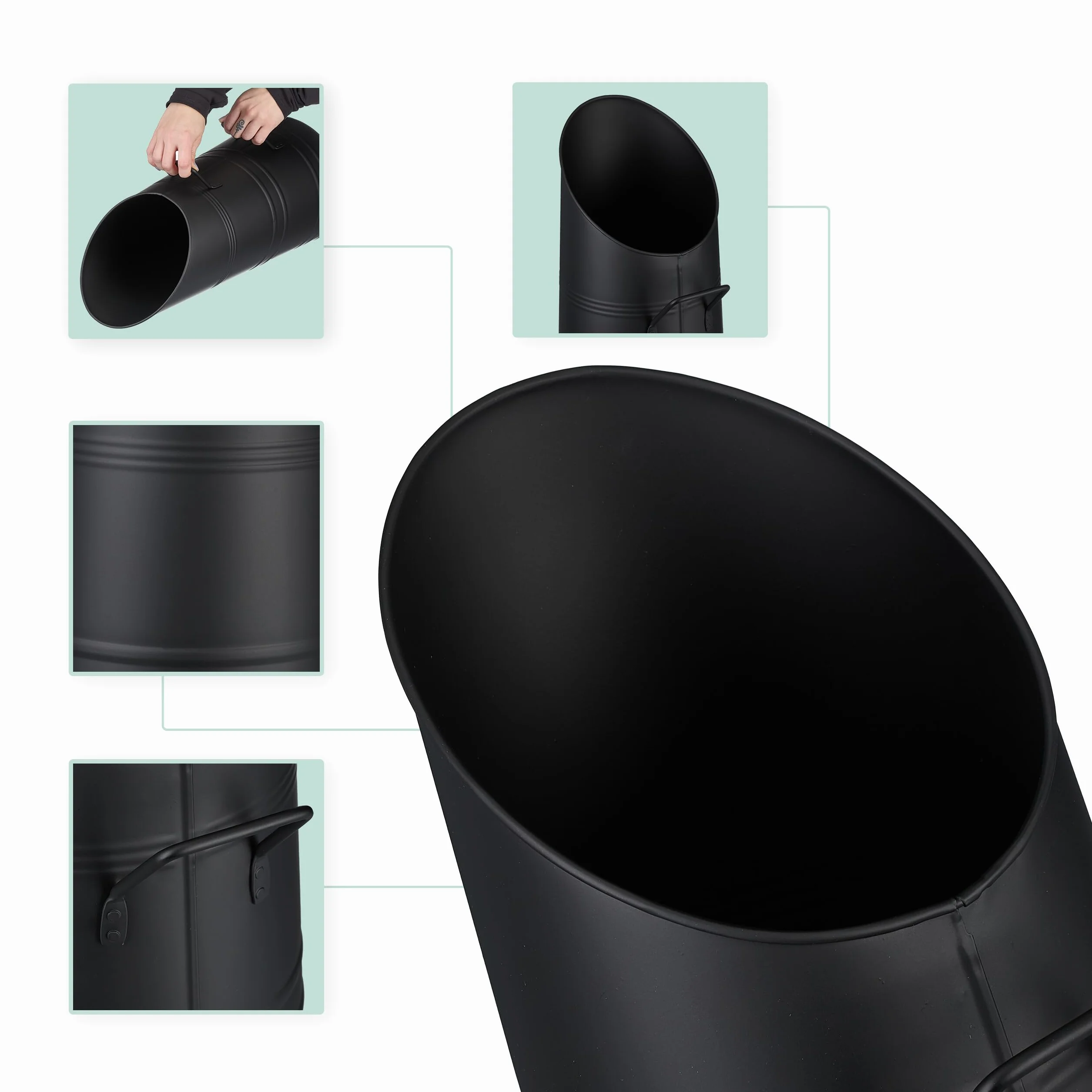 Relaxdays Charbonnière métallique 9 litres Noire