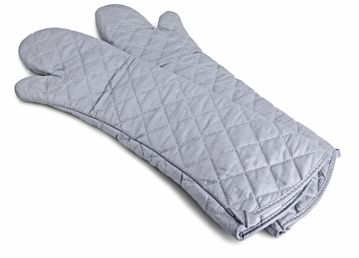 Gants de barbecue résistant à la chaleur 58,4 cm Chiffon de coton Long Lot 2 pcs