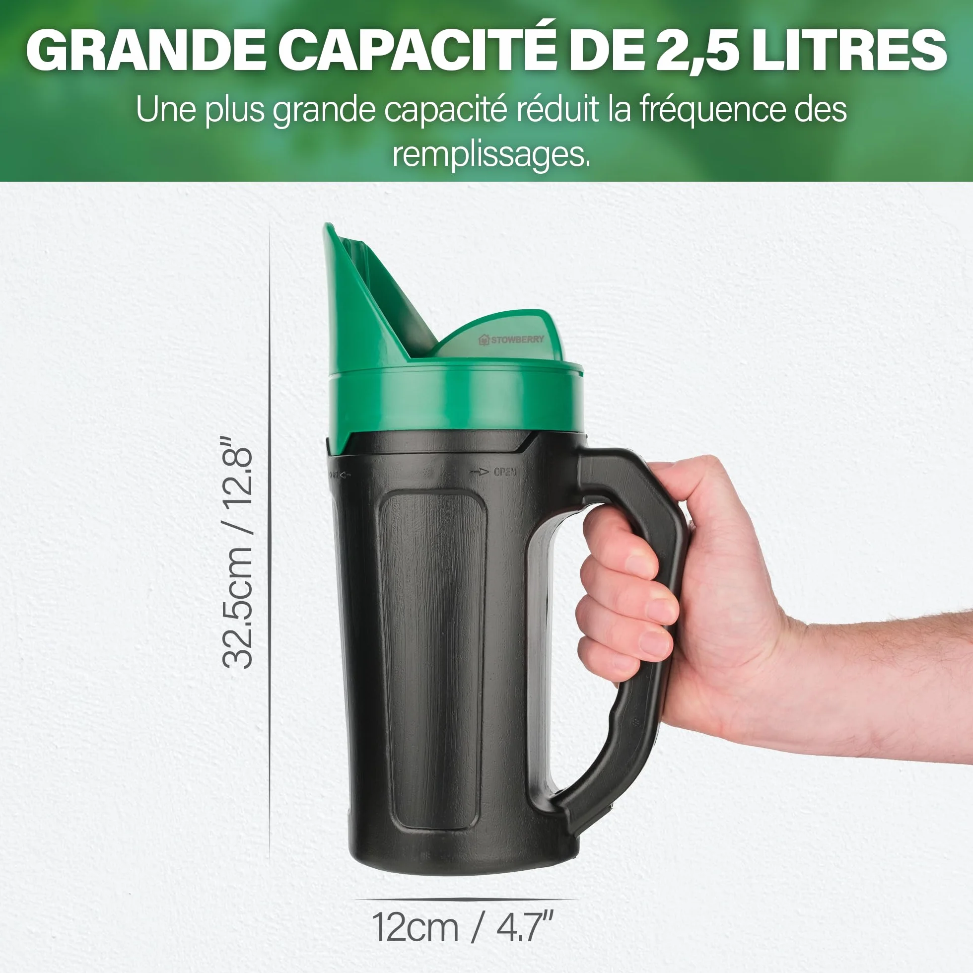Épandeur de semences STOWBERRY avec cadran réglable pour sel, engrais et gazon