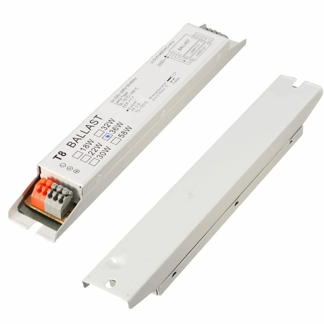 Ballast électronique T8 Tube fluorescent de ballast électronique, 2x36W Tension à large tension lumière fluorescente start de démarrage de la lampe de sauvegarde d'énergie