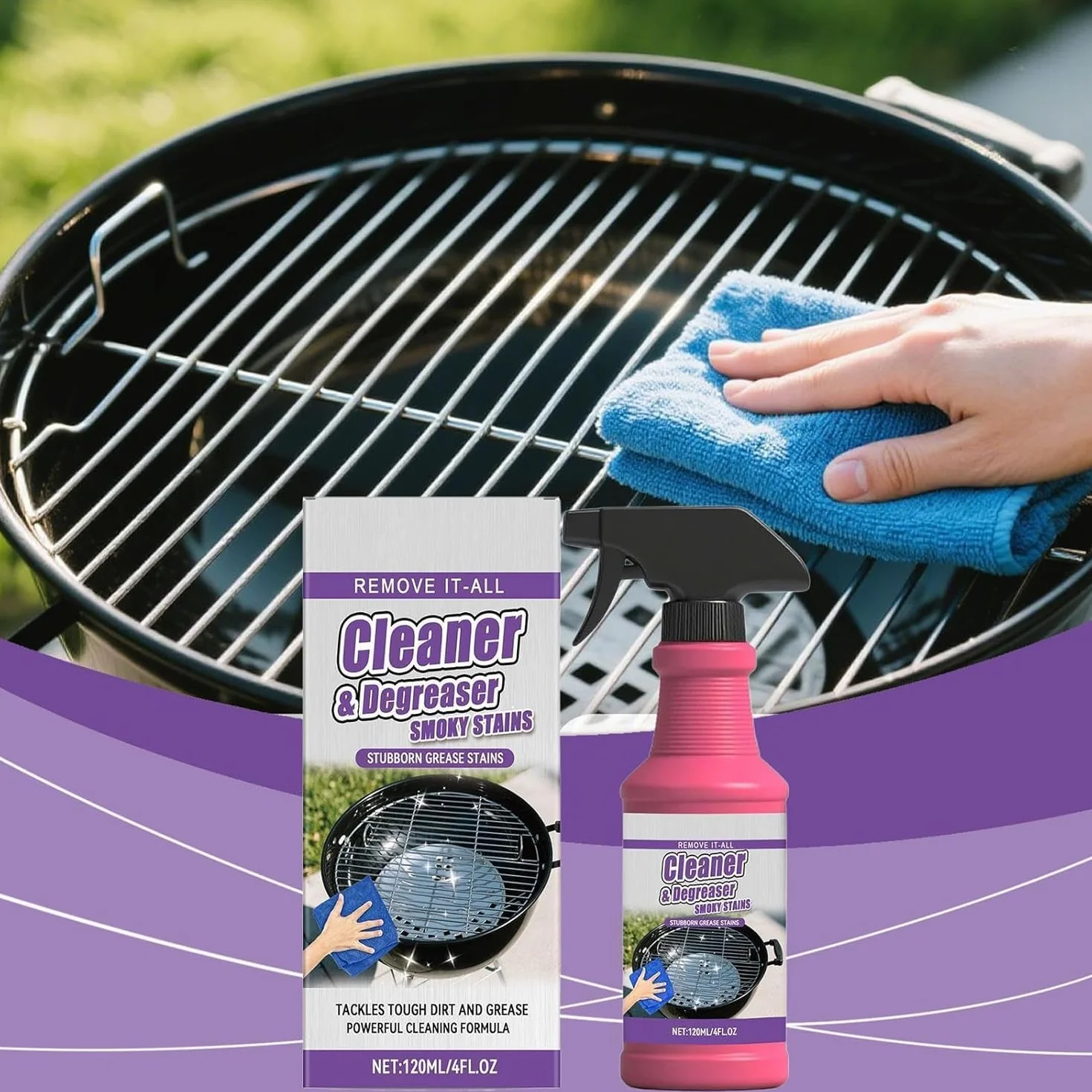 Dégraissant Barbecue Spray 120ML BBQ Nettoyant 2 pièces