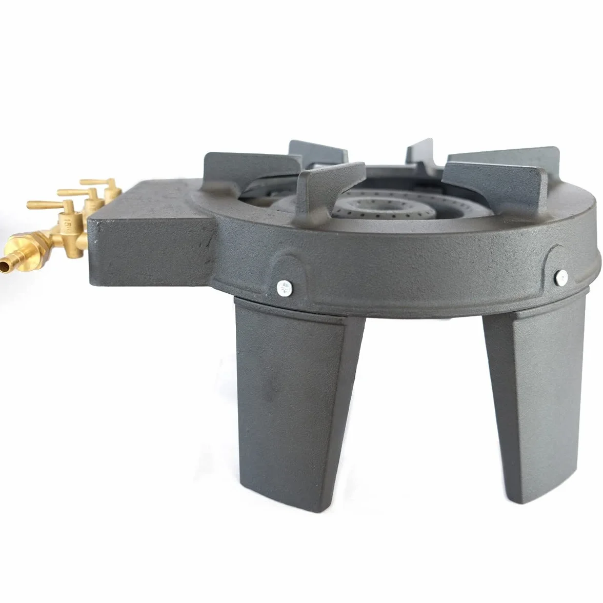 Rechaud Gaz Fonte 9.8 kW 4 Pieds 3 Robinets Cuisson Extérieure Camping