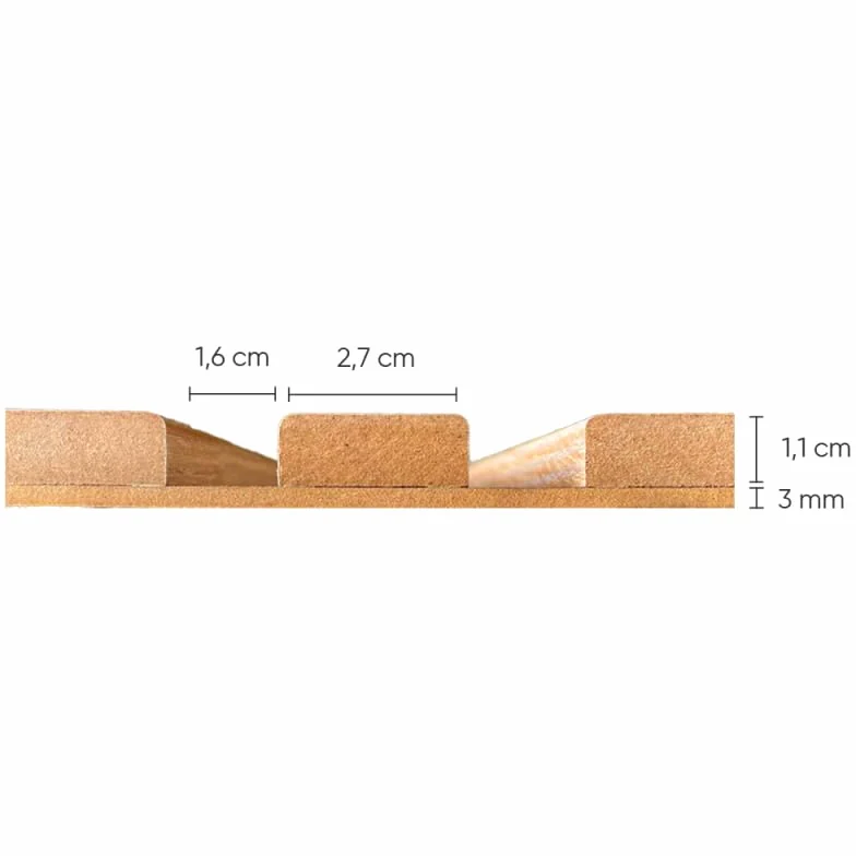 DECOON - Panneau Mural tasseaux Bois Rigide 250 x 30 x 1,4 cm - Décor chêne et Fond Noir - Revêtement décoratif 3D pour Murs intérieurs - Facile à Poser, Effet Relief Moderne - 0,75 m²