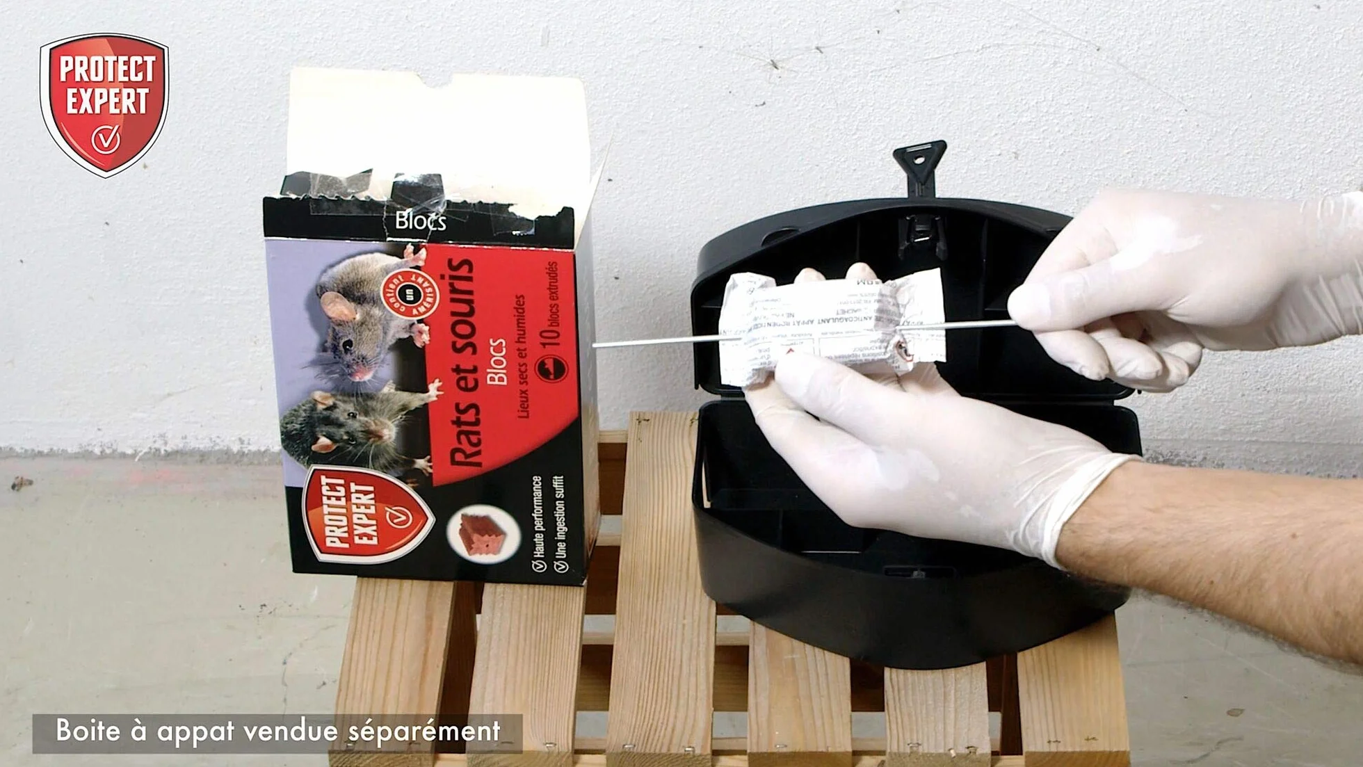 PROTECT EXPERT Anti Rats & Souris 10 Blocs extrudés Fluorescent 300g Prêt à l'emploi