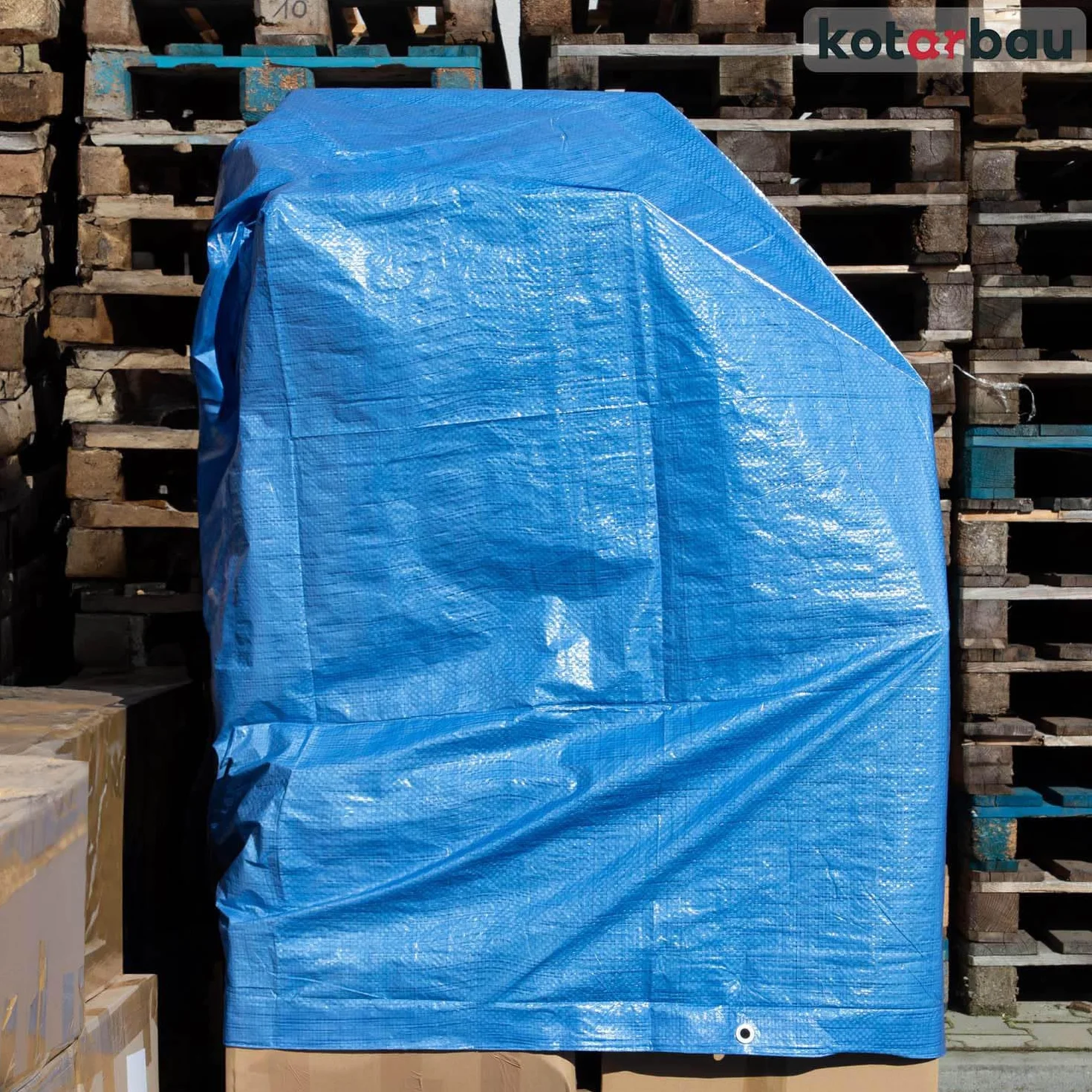 KOTARBAU® Bâche de Protection Extérieur - Polyéthylène - 5 x 5 m - Bleu - 75 g/m² - Bâche avec œillets - Anti UV - Toile de Protection - Couverture Impermeable Exterieu