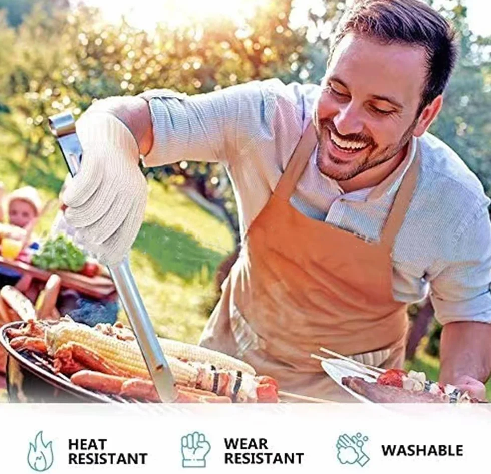 Gants de cuisine résistants à la chaleur pour protection cuisine, pâtisserie, casserole, grill