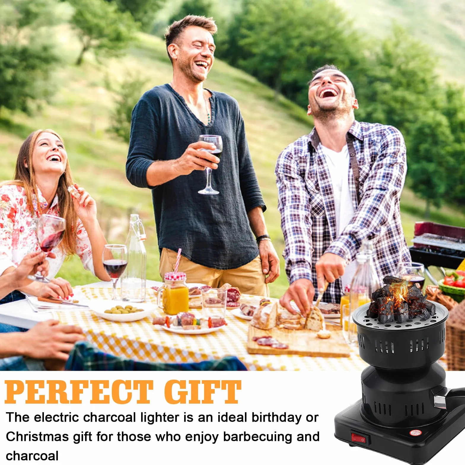 Allume-Charbon Électrique 500 W, Barbecue À Charbon, Brûleur À Charbon pour Cuisine et Camping
