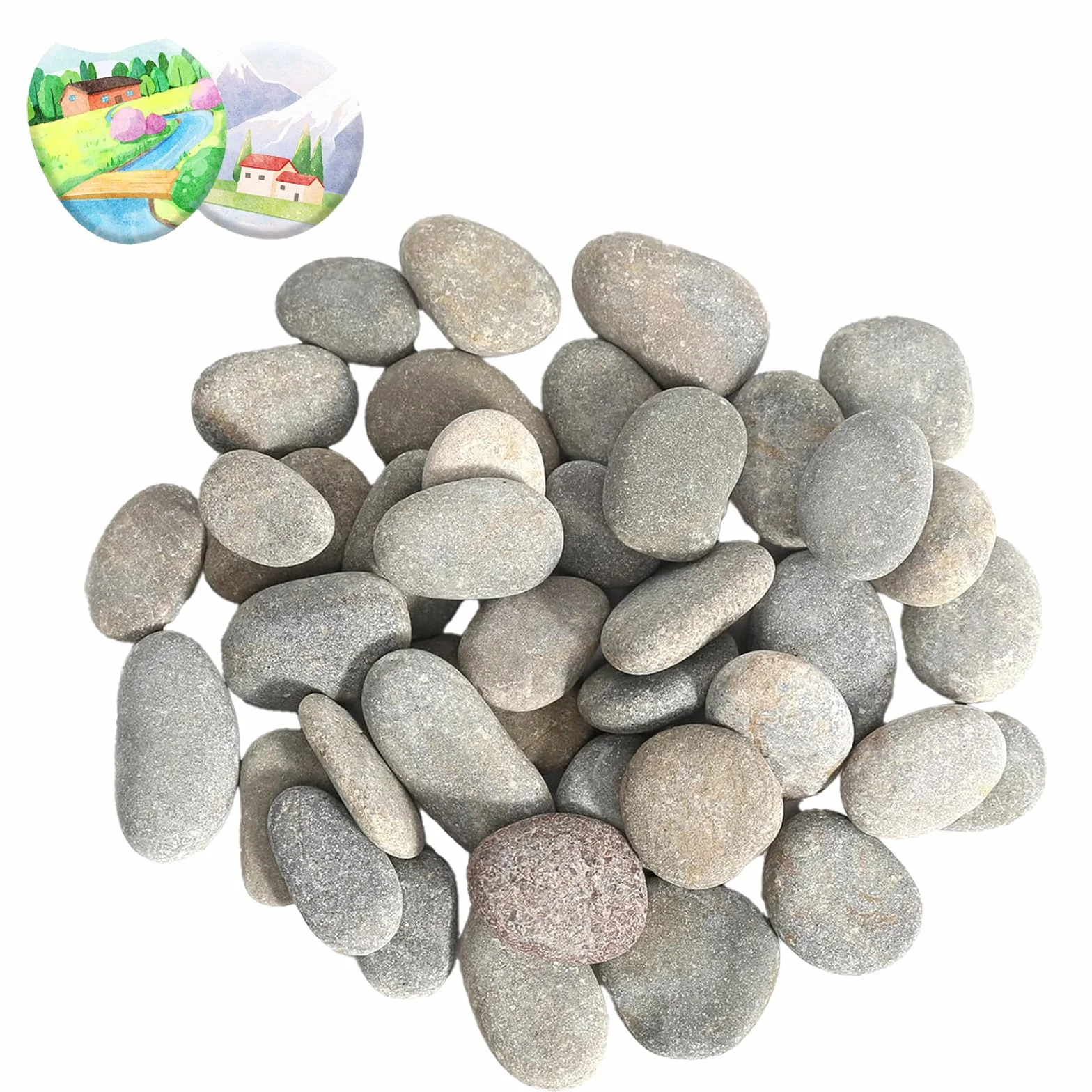 Galets à peindre 1-3 cm, grands petits galets de rivière, pierres décoratives naturelles pour jardin pots fleurs aquariums