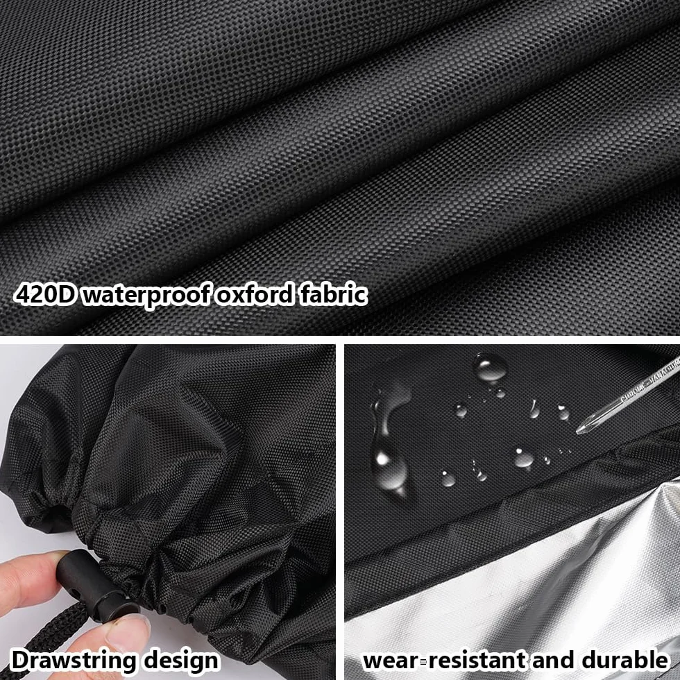 Housse de Protection pour Plaque de Feu 420D Ronde 100 cm Anti-UV Etanche Oxford Noir