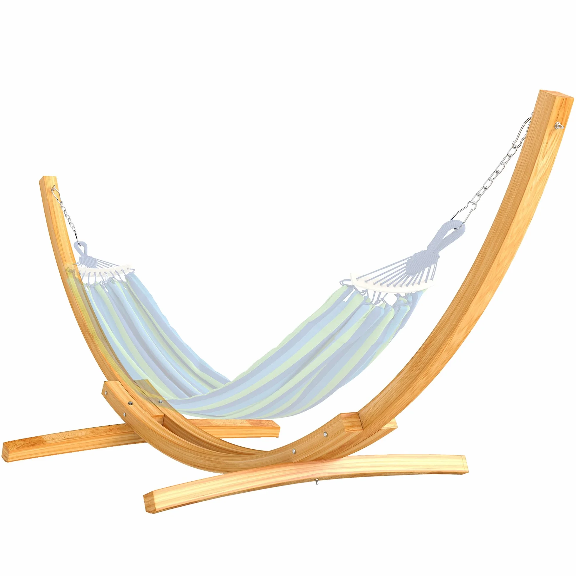 Outsunny Support Pied de hamac Structure Solide en Bois de pin Charge Max. 120 Kg dim. 325L x 120l x 118H cm Bois Naturel