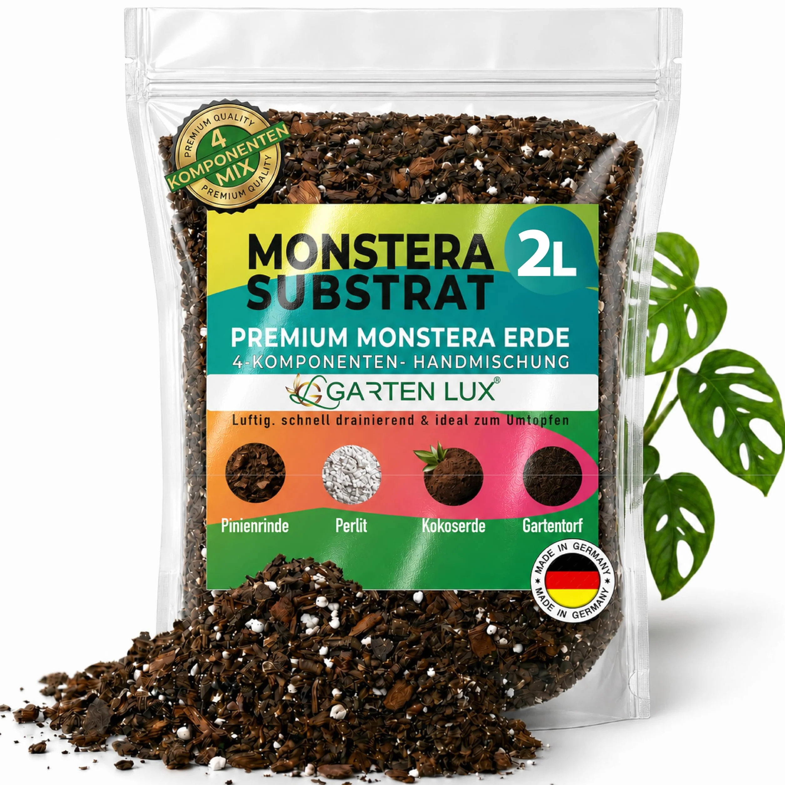Monstera Terreau pour Plantes Carnivores 2 Litres - Sol à Drainage Rapide
