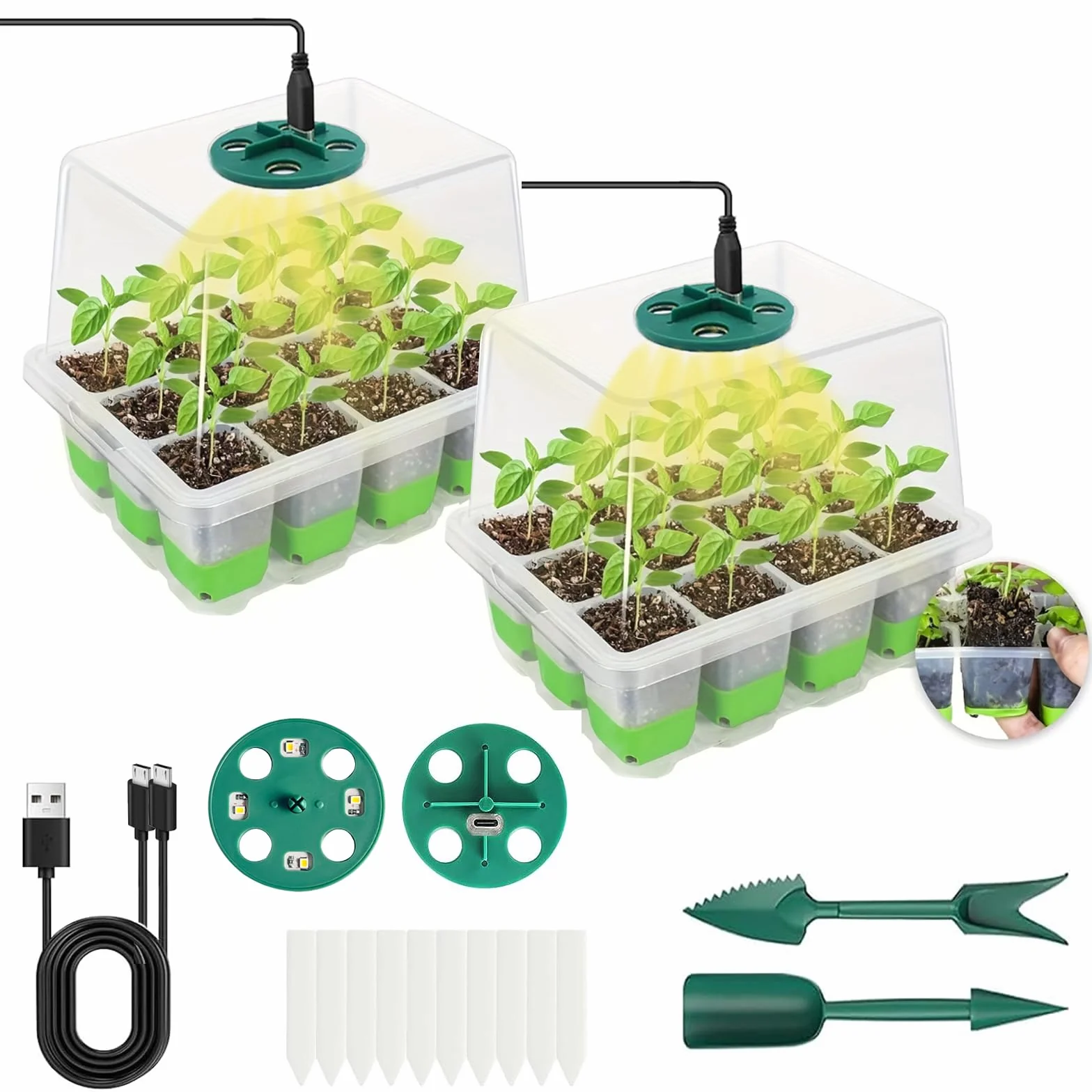 Mini serre avec lumière complète pour plantes, kit de culture d'intérieur