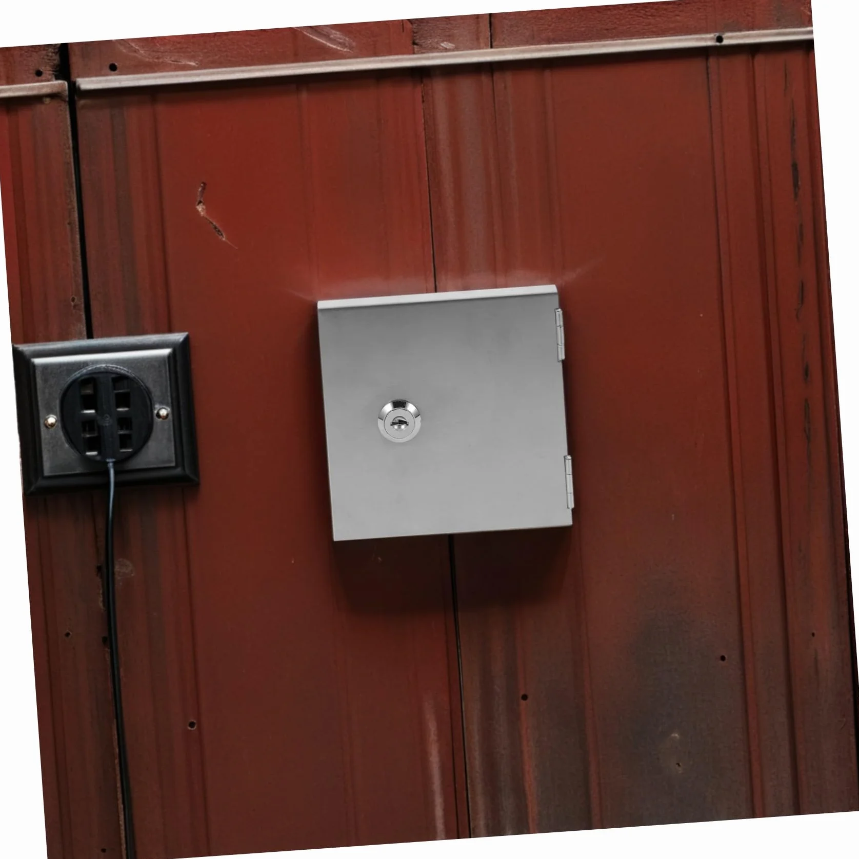 LIFKOME Boîtier de Protection Étanche pour Prise Électrique Type Acier Inoxydable avec Verrouillage Coffret Sécurisé Résistant Aux Intempéries pour Usage Extérieur et Intérieur
