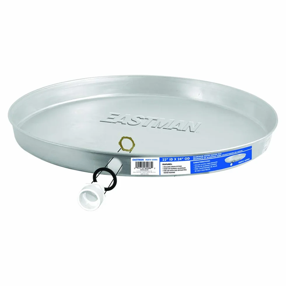 EASTMAN Bac de vidange en aluminium pour chauffe-eau 55,9 x 61 cm argenté