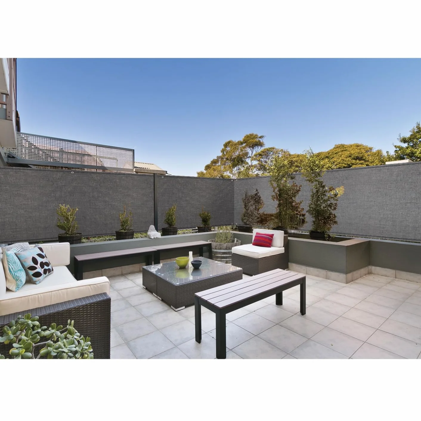 Brise Vue renforcé 1,2 x 10 M Gris 220 GR/m² Luxe Pro