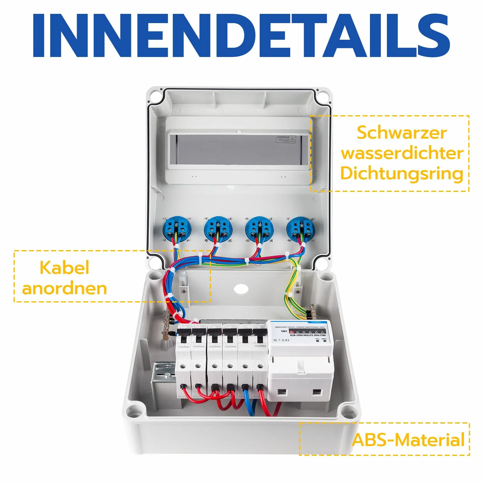 Distributeur de courant de construction 40 A 230 V avec compteur et prise CEE 16 A