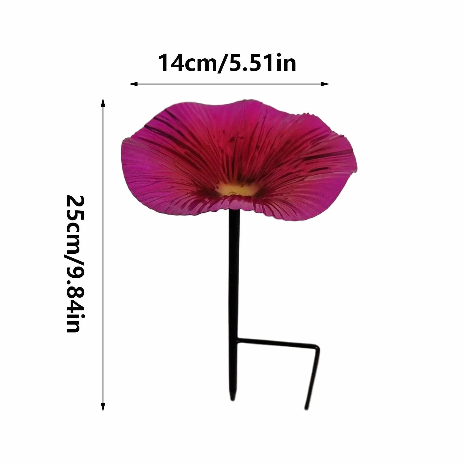 Bain d'oiseaux en fer en forme de fleur pour extérieur sur pied