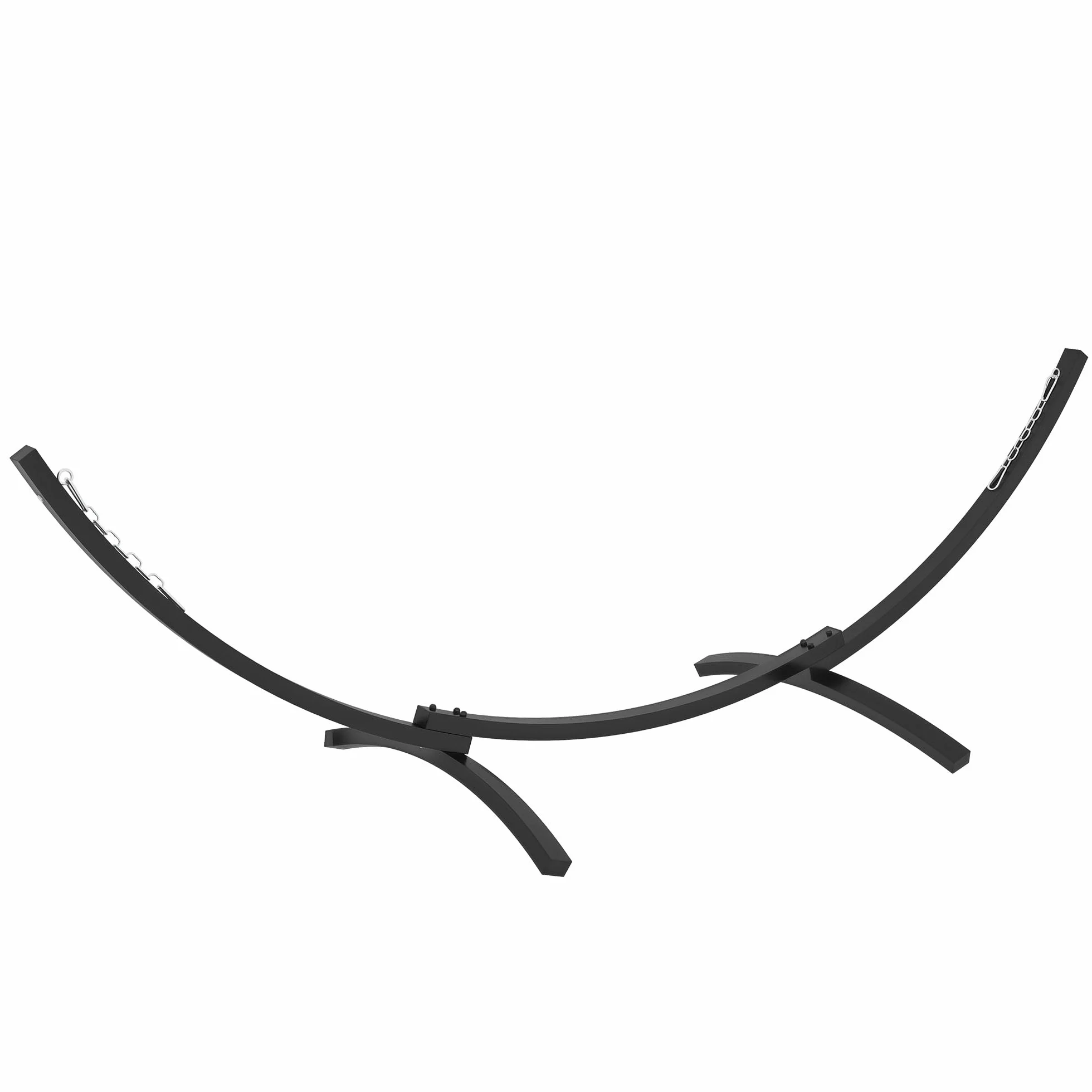 Outsunny Support Pied de hamac métal époxy 360 cm pour hamacs 270-330 cm Gris