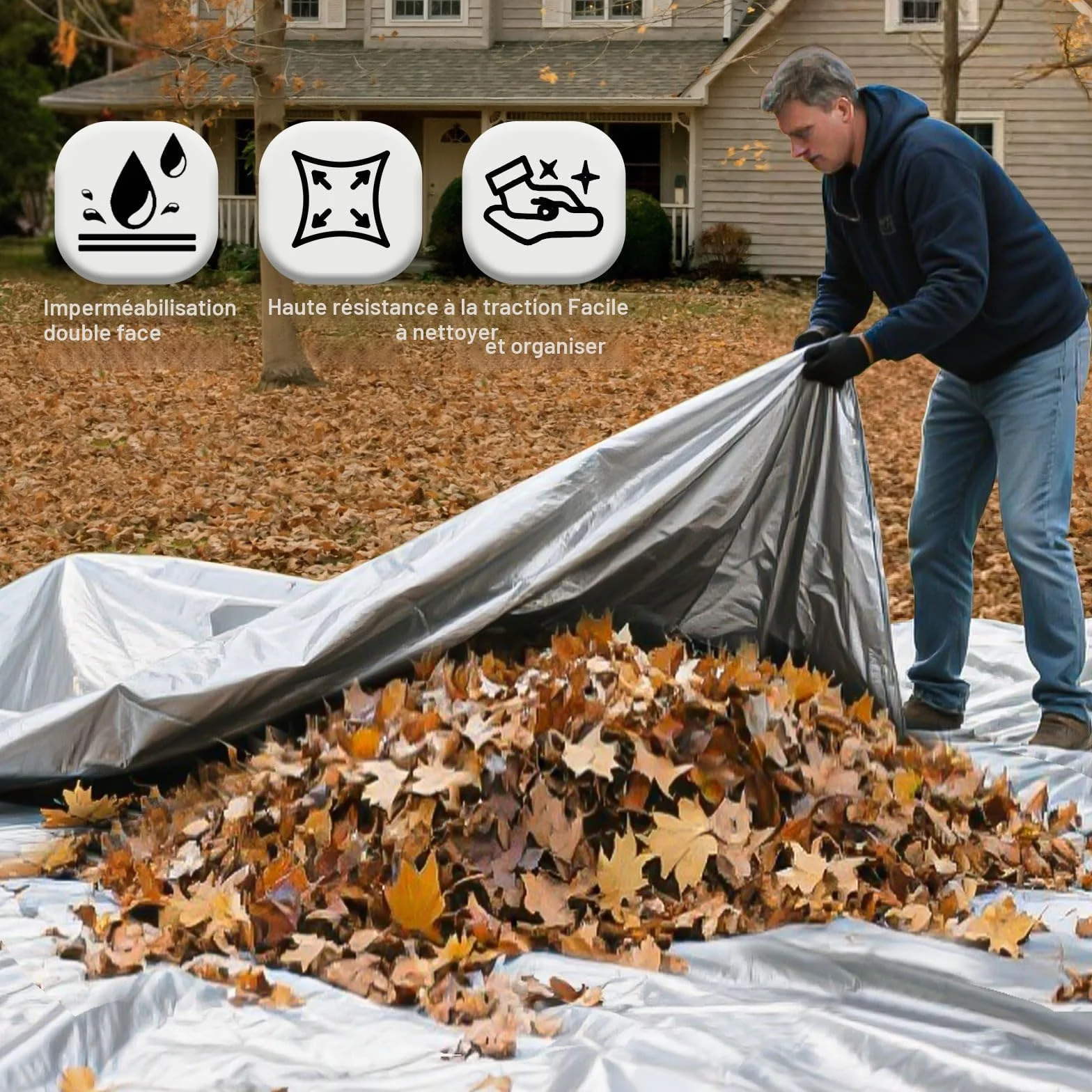 Bâche imperméable et résistante en polyéthylène pour extérieur,épaisseur de 160 g/m²,résistante au Gel et aux UV,pour Jardin,tonnelle,Camping,Meubles,abri de Jardin