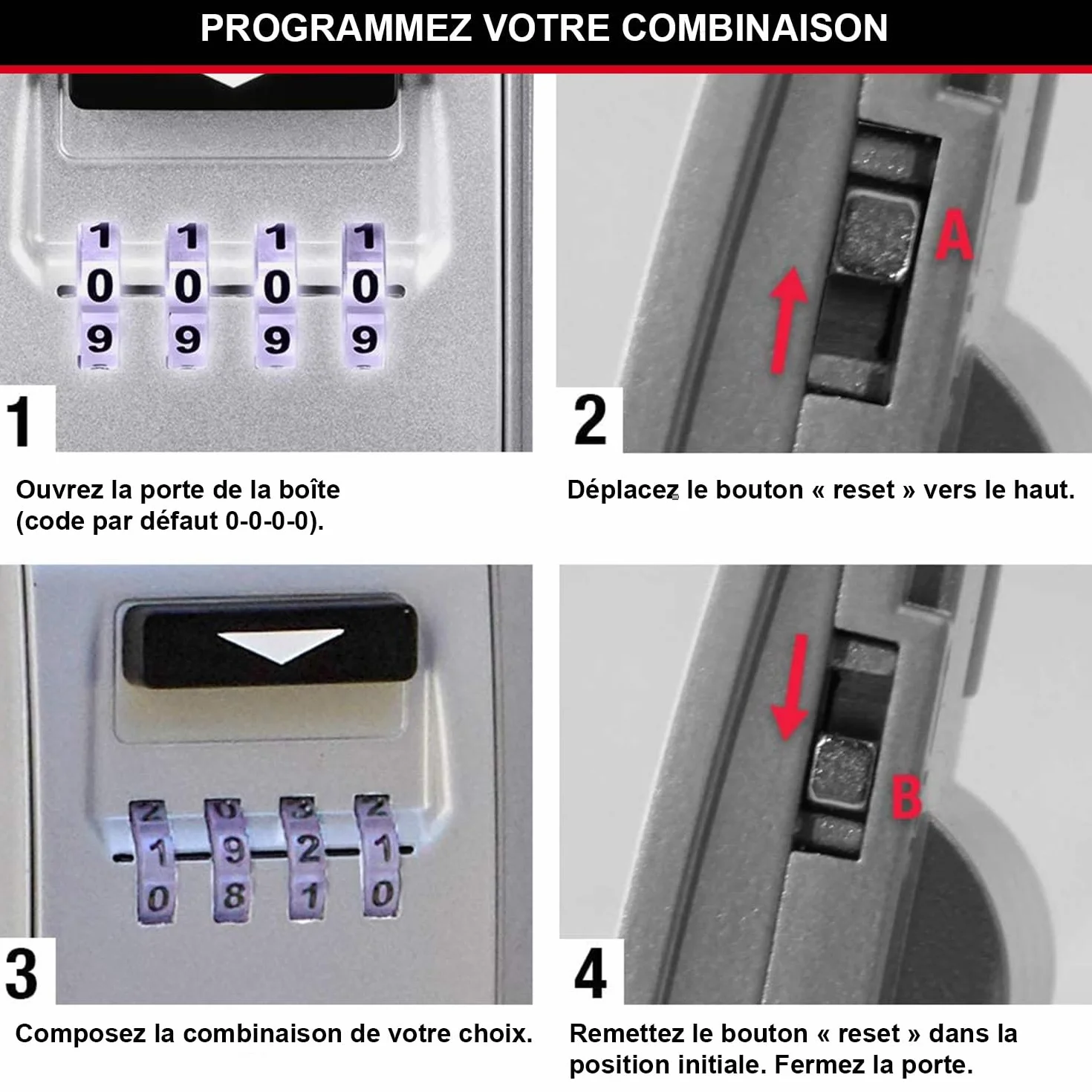 MASTER LOCK Boite à clés sécurisée rétroéclairée Medium Fixation murale