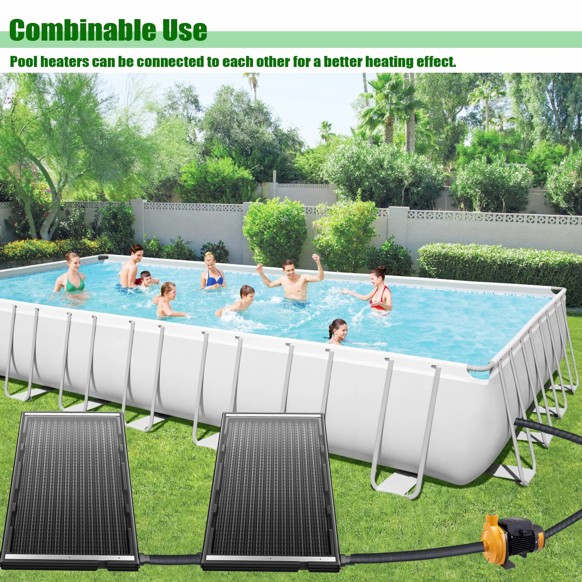Chauffage solaire de piscine avec trépied et tuyau - Capacité max. 15 litres - Panneau solaire complet pour eau chaude