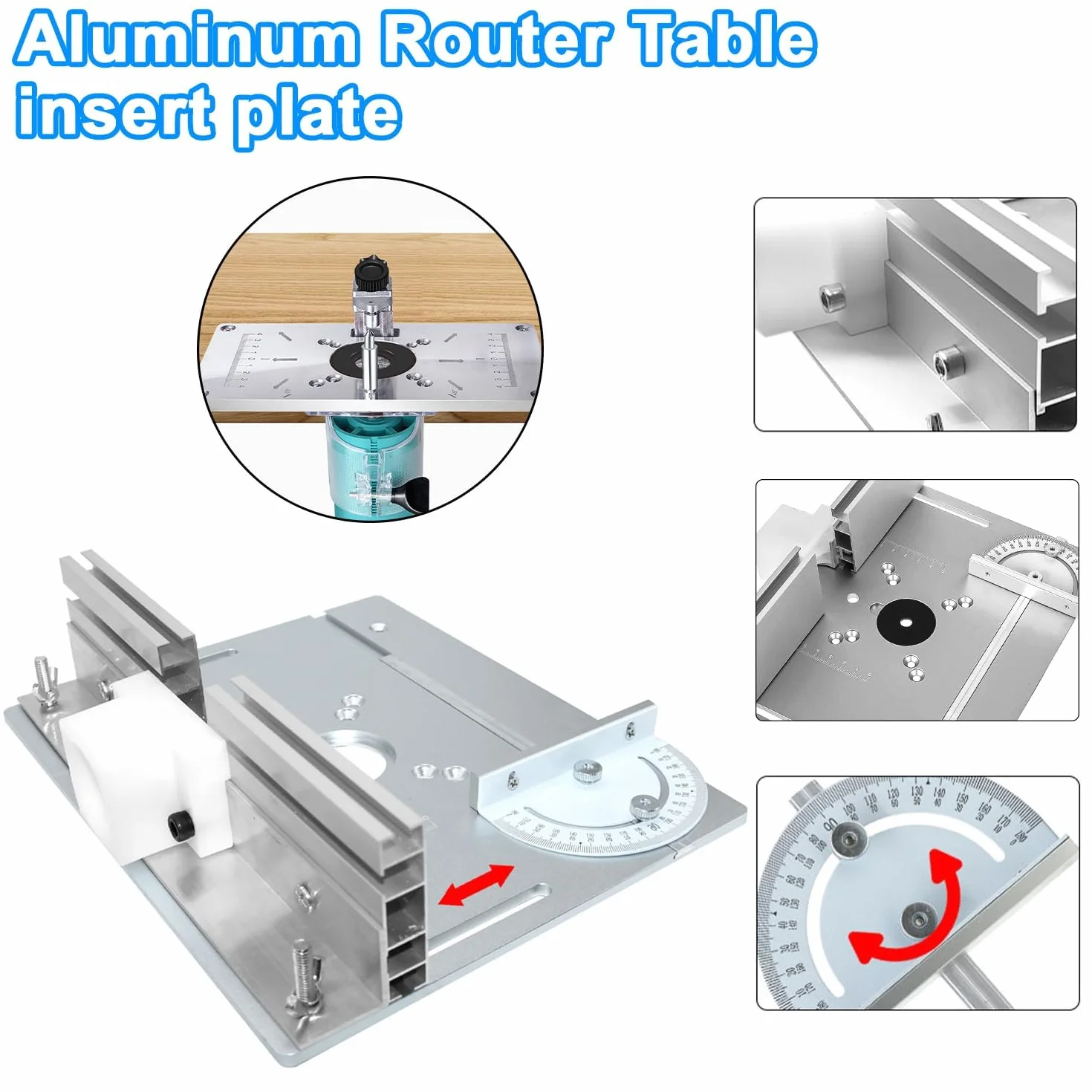 Table DéFonceuse Plaque Aluminium Costume, Table Fraisage Insert Avec Support De Torsion Coudé, DéFonceuse Plaque, Defonceuse A Bois Accessoire Pour Fraisage Rainurage Finition