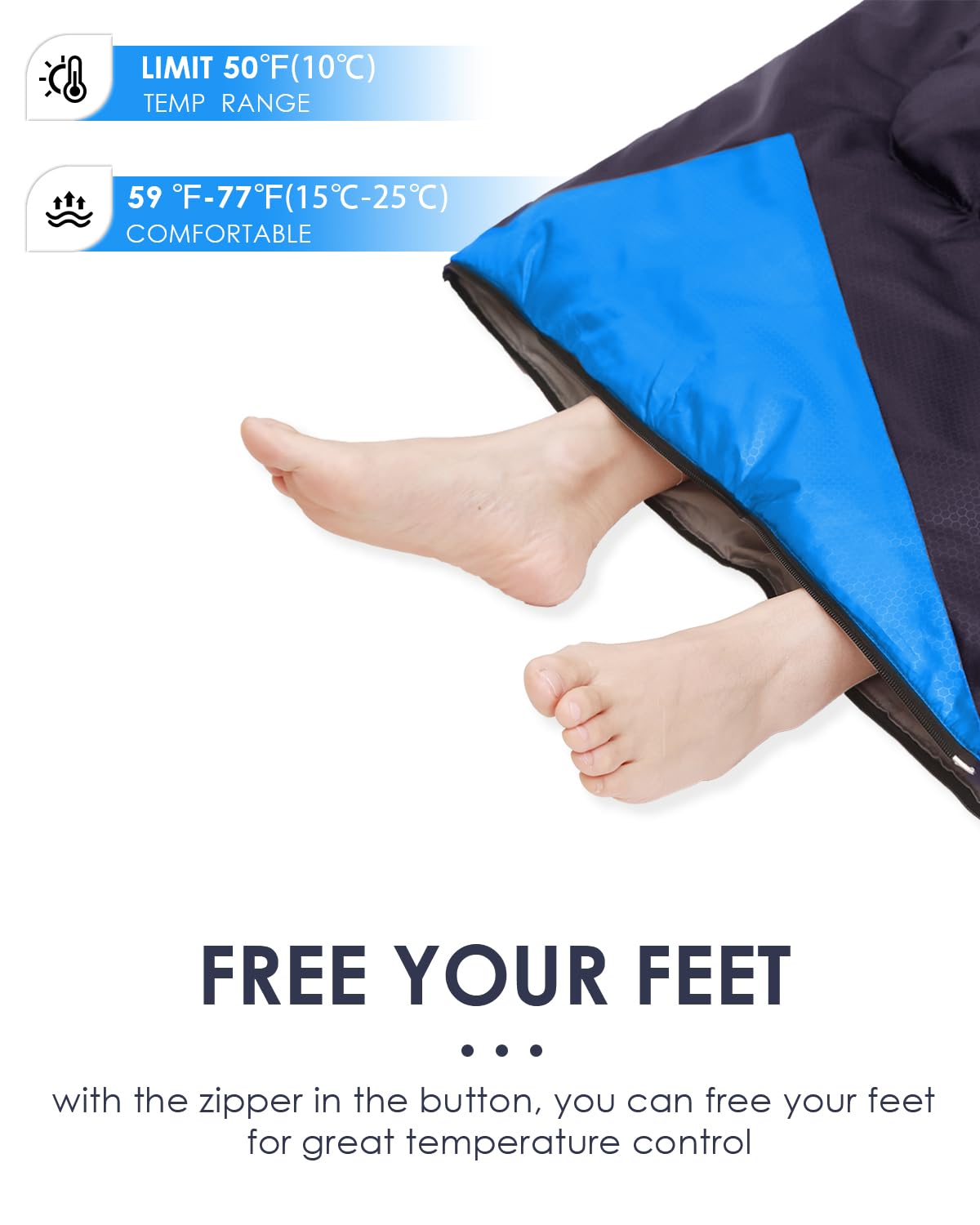 Lightweight All-Season Sleeping Bag with Compression Sack