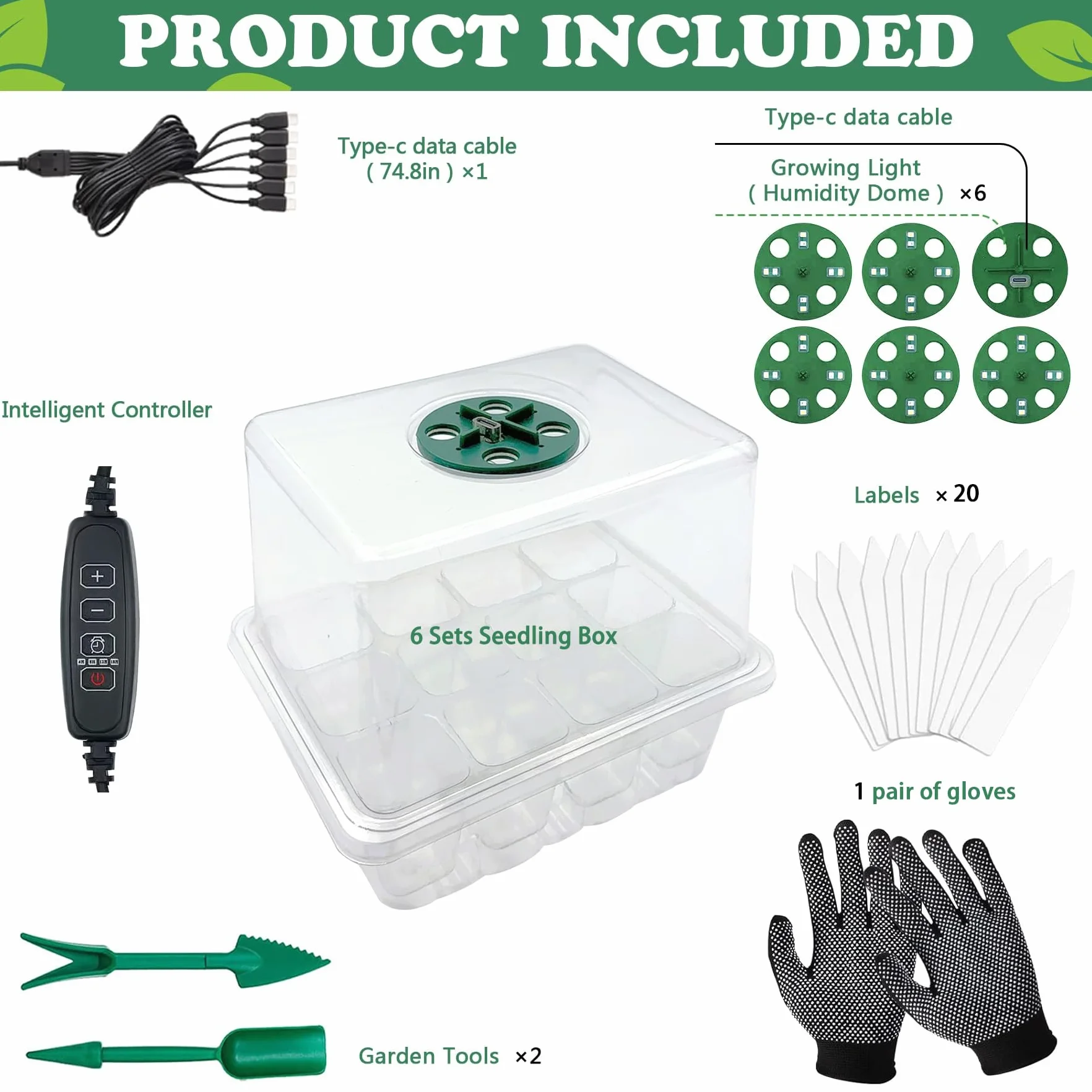 YeahBoom Mini Serre pour Plantes avec LED luminosité réglable, Kit de Culture Intérieur