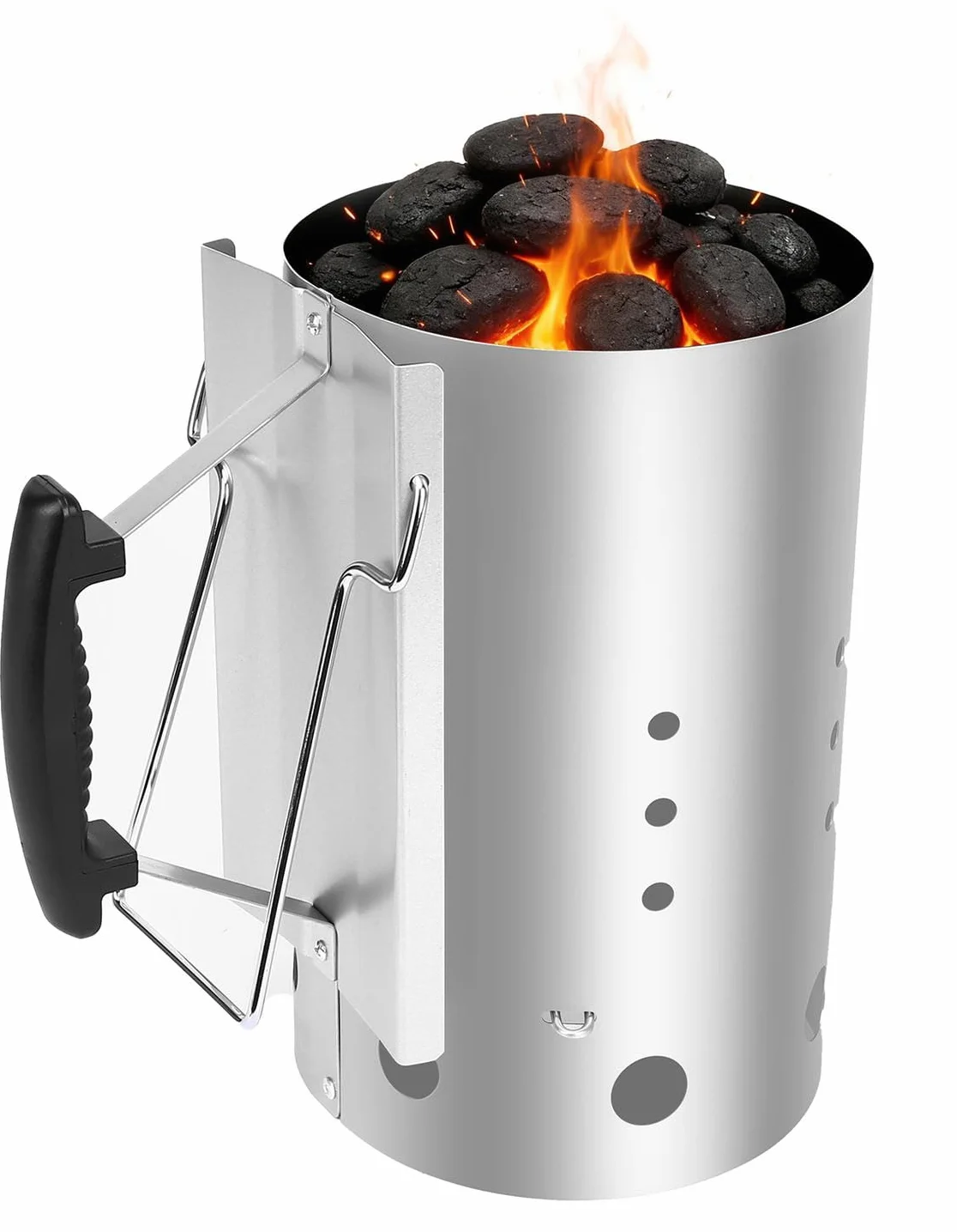 QuliMetal Démarreur de Cheminée 30x19cm pour Weber 7416 Barbecues au Charbon Poignée de Sécurité Allume-Feu Rapide