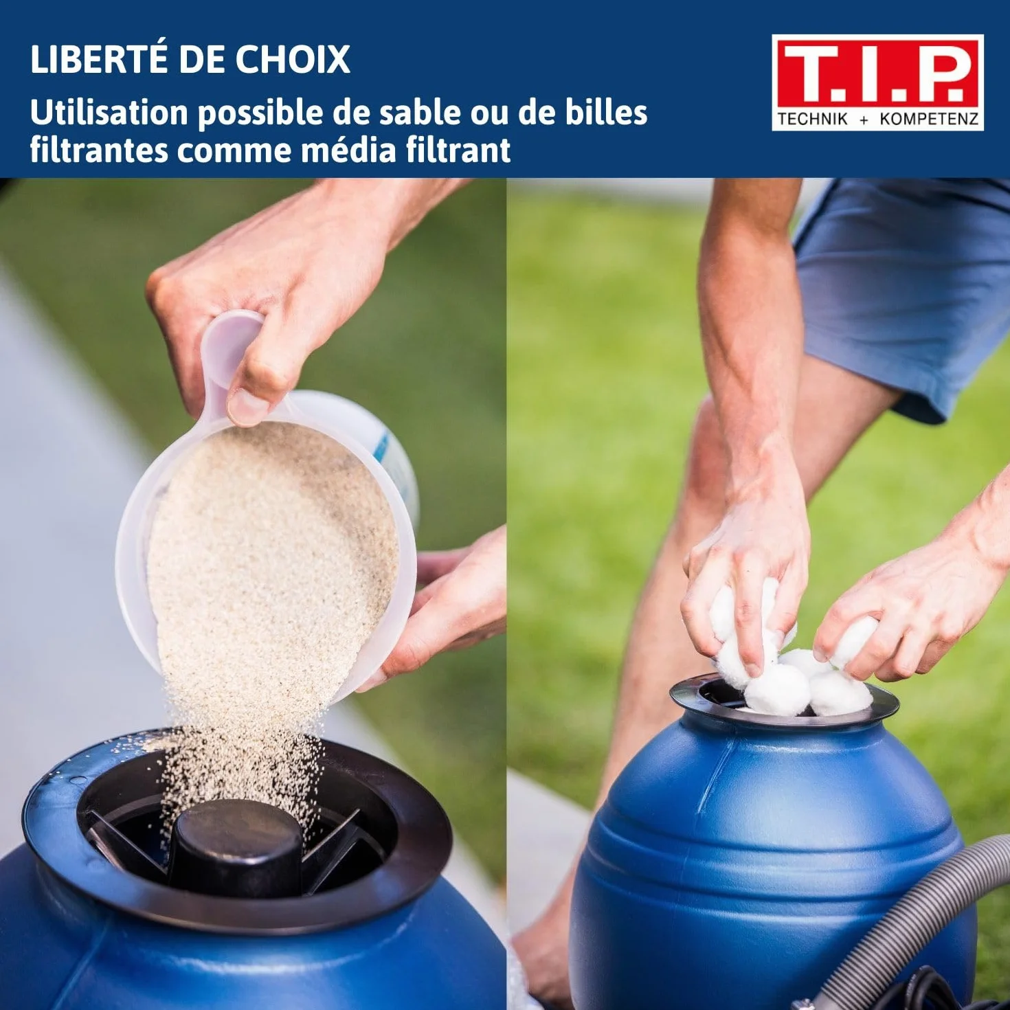 T.I.P. Filtre à Sable SPF 180 Haute Capacité 20m³ 7900 l/h Piscine Valve Polyvalente